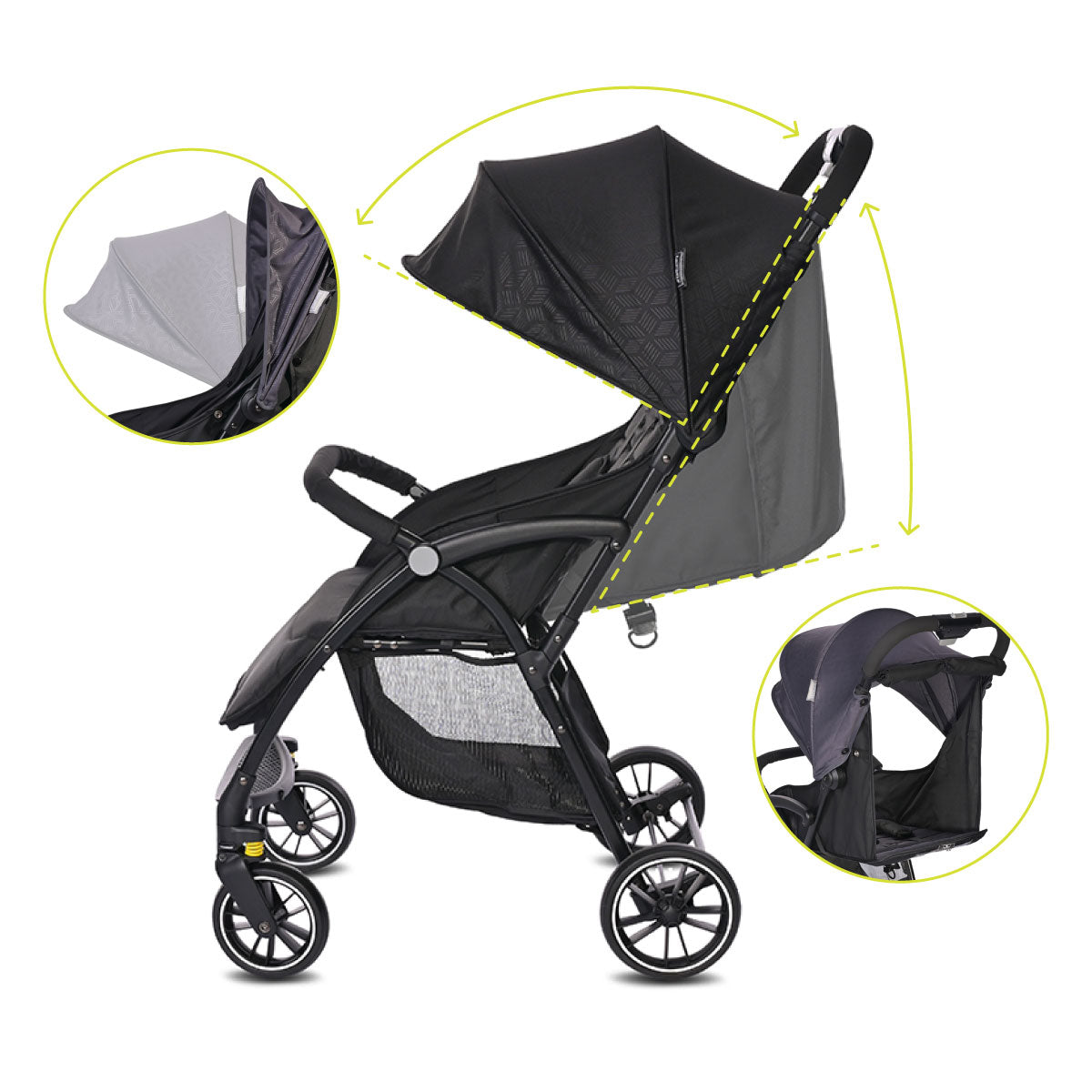 Lorelli Fresh - wózek spacerowy do 22kg | Black Jasper
