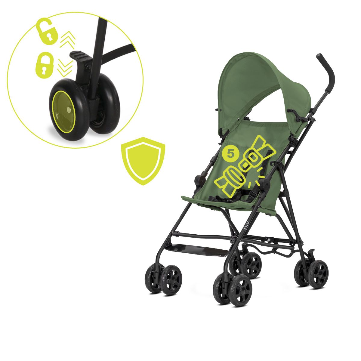 Lorelli Vaya - wózek spacerówka parasolka do 22kg | Green.