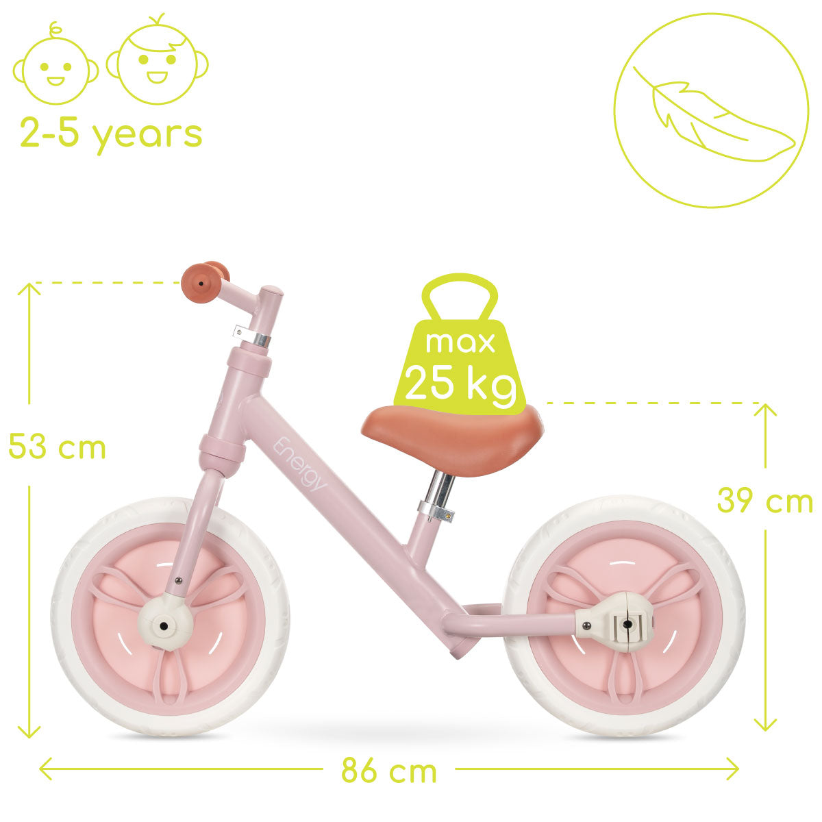 Lorelli Energy - rowerek biegowy 2w1 | Pink.