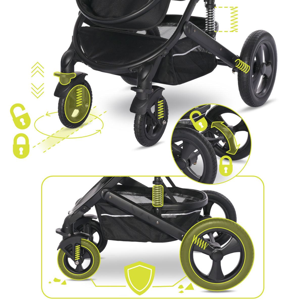 Lorelli Boston - wózek wielofunkcyjny 2w1 | Tropical Flower + adaptery