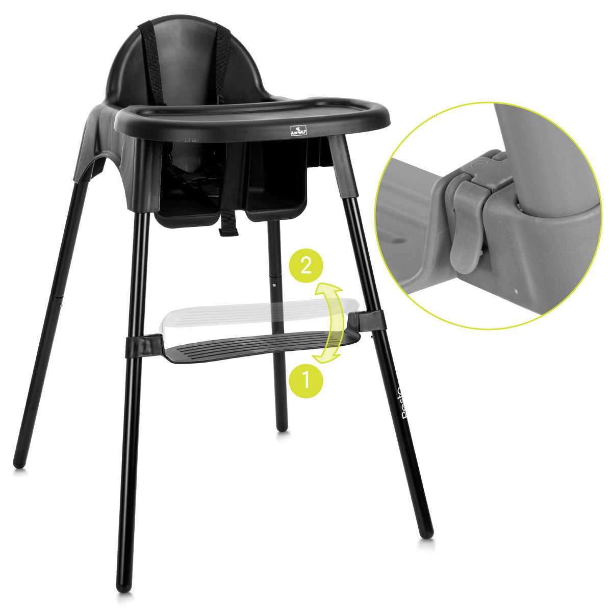 Lorelli Pesto - krzesełko do karmienia | Black.