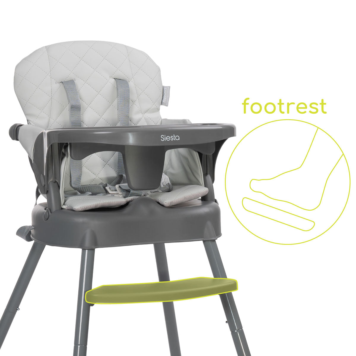 Lorelli Siesta - krzestełko do karmenia 3w1 | Grey Leather.