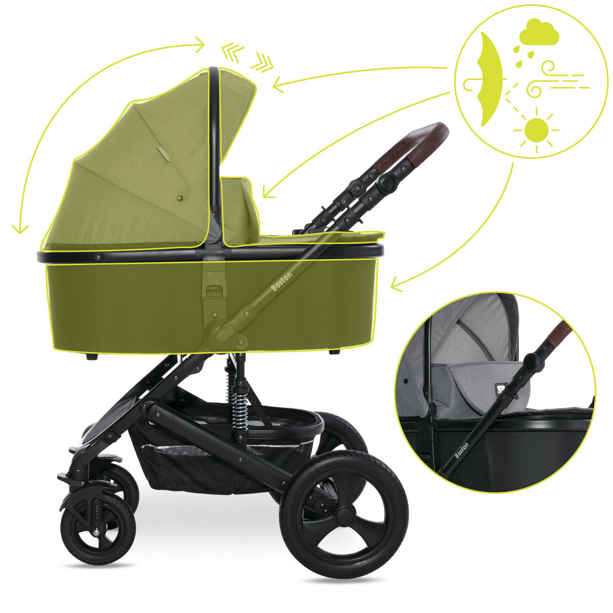 Lorelli Boston - wózek wielofunkcyjny 2w1 | Grey + adaptery