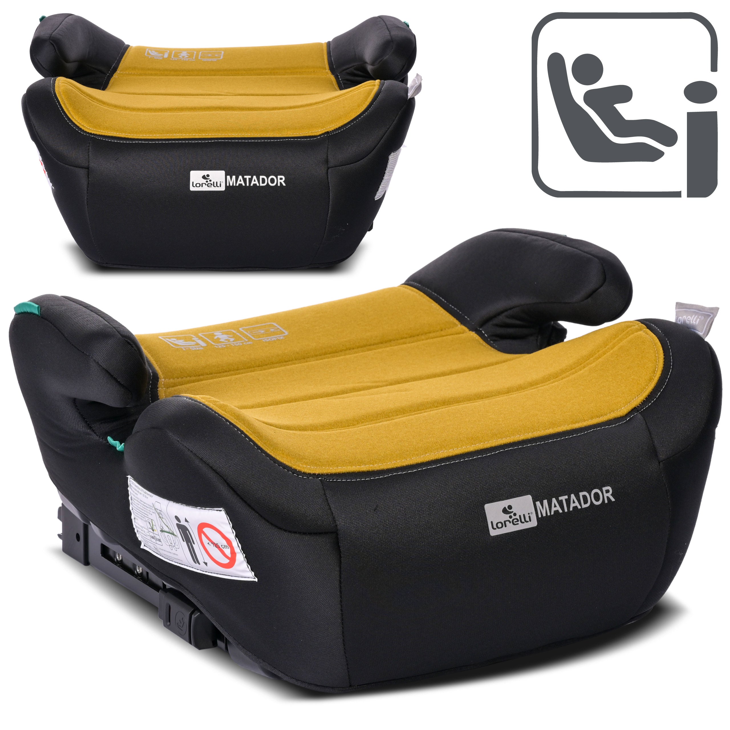 Lorelli Matador - podstawka samochodowa ISOFIX 125-150cm | Lemon Curry.