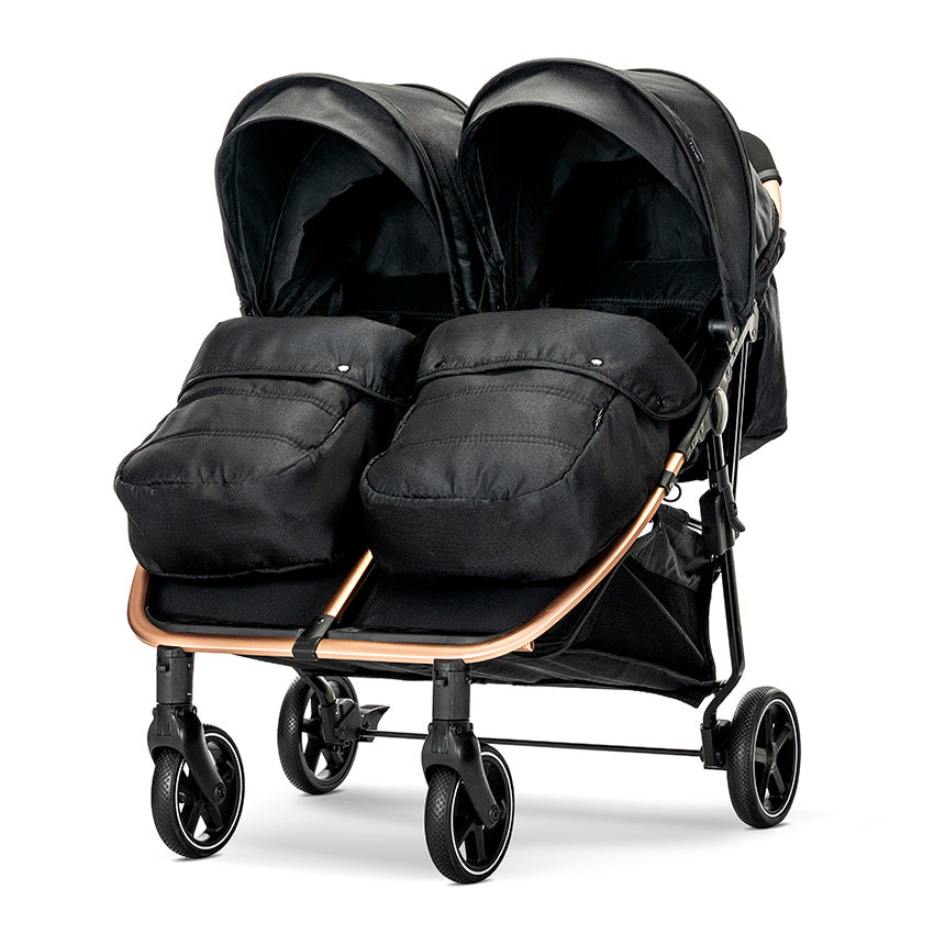 Lorelli Duo - wózek spacerowy bliźniaczy 2x22kg | Black