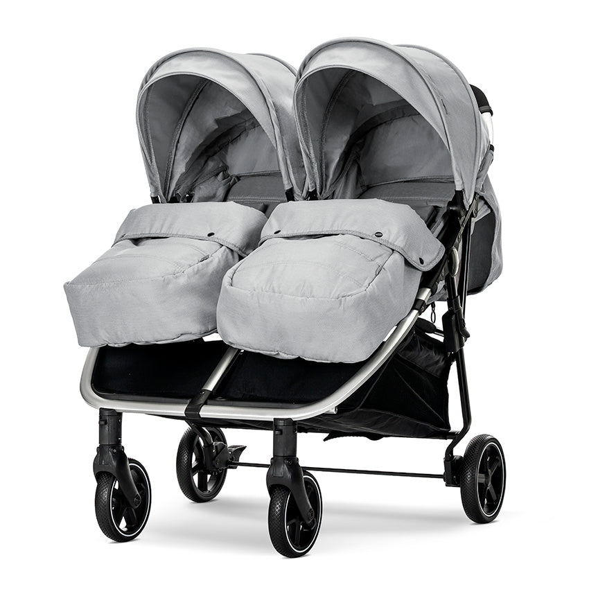 Lorelli Duo - wózek spacerowy bliźniaczy 2x22kg | Grey