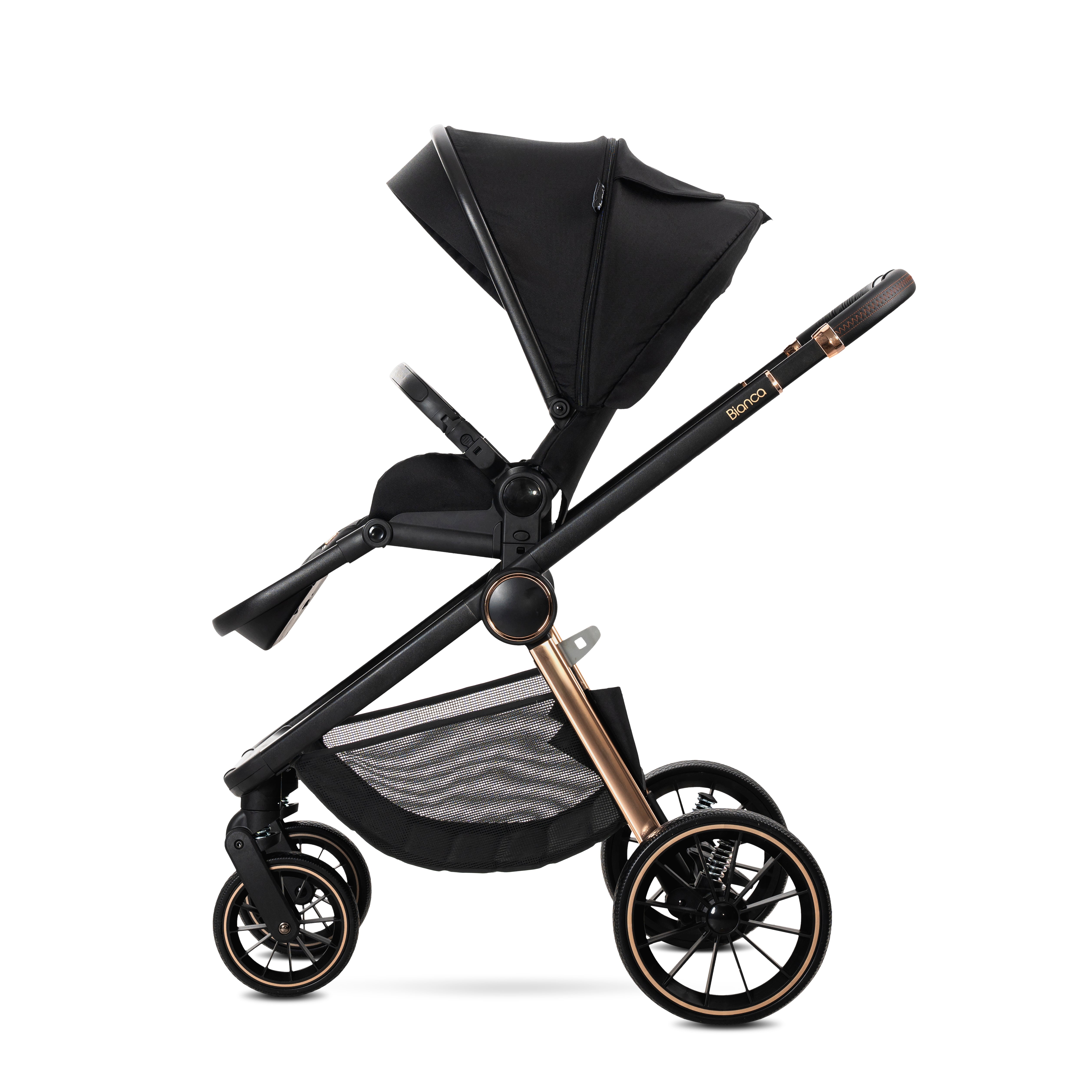 Lorelli Bianca - wózek wielofukcyjny 2w1 do 22kg | Black