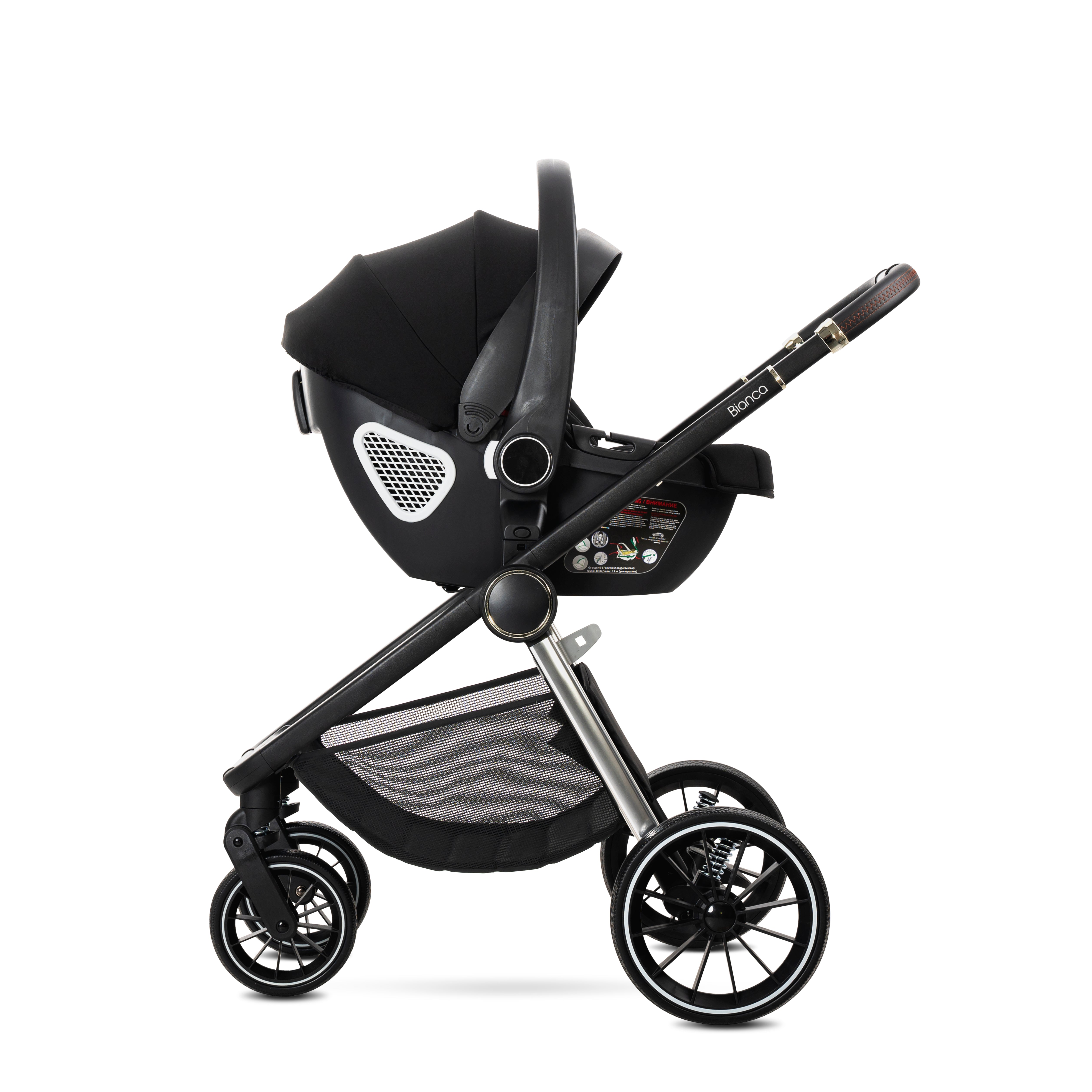 Lorelli Bianca - wózek wielofukcyjny 3w1 do 22kg + fotelik Aria Luxe | Grey