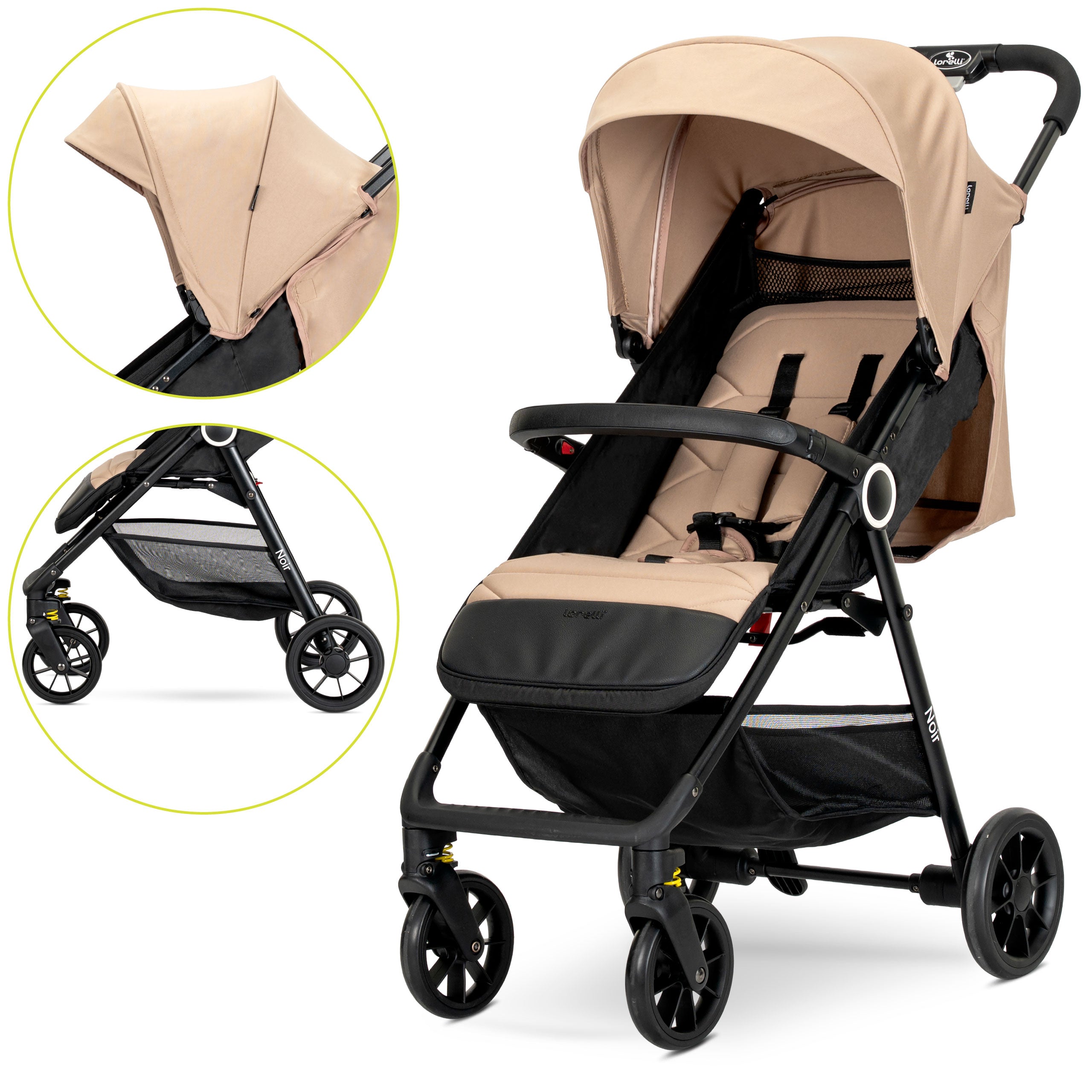 Lorelli Noir - wózek spacerowy do 22kg | Beige