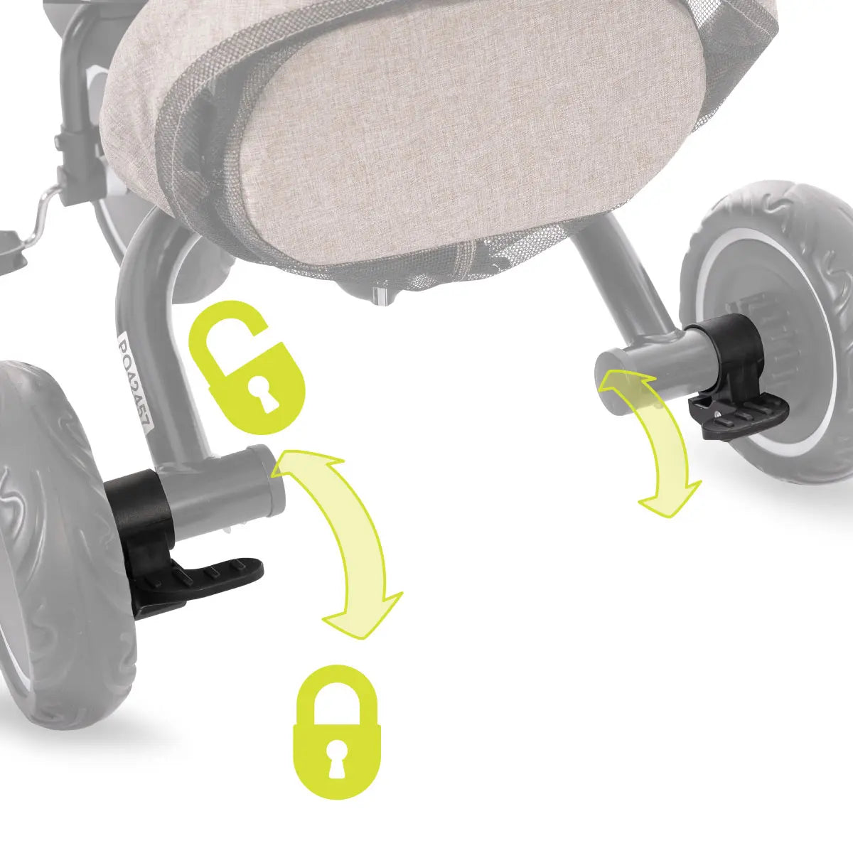 Lorelli Freccia - rowerek trójkołowy 5w1 pchacz składany z funkcją wolnego koła czarny