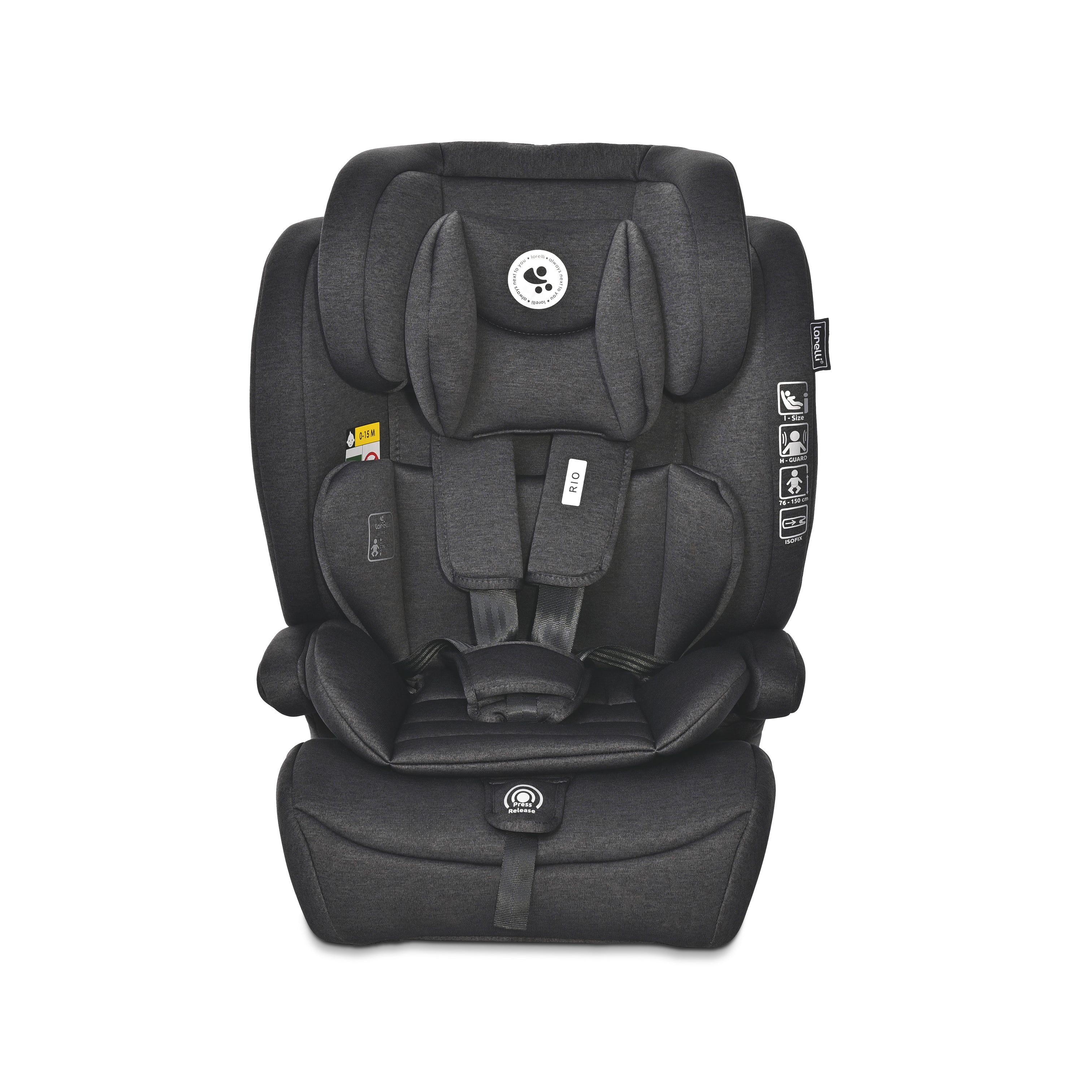 Lorelli Rio - fotelik i-Size 76-150 cm ISOFIX | Black