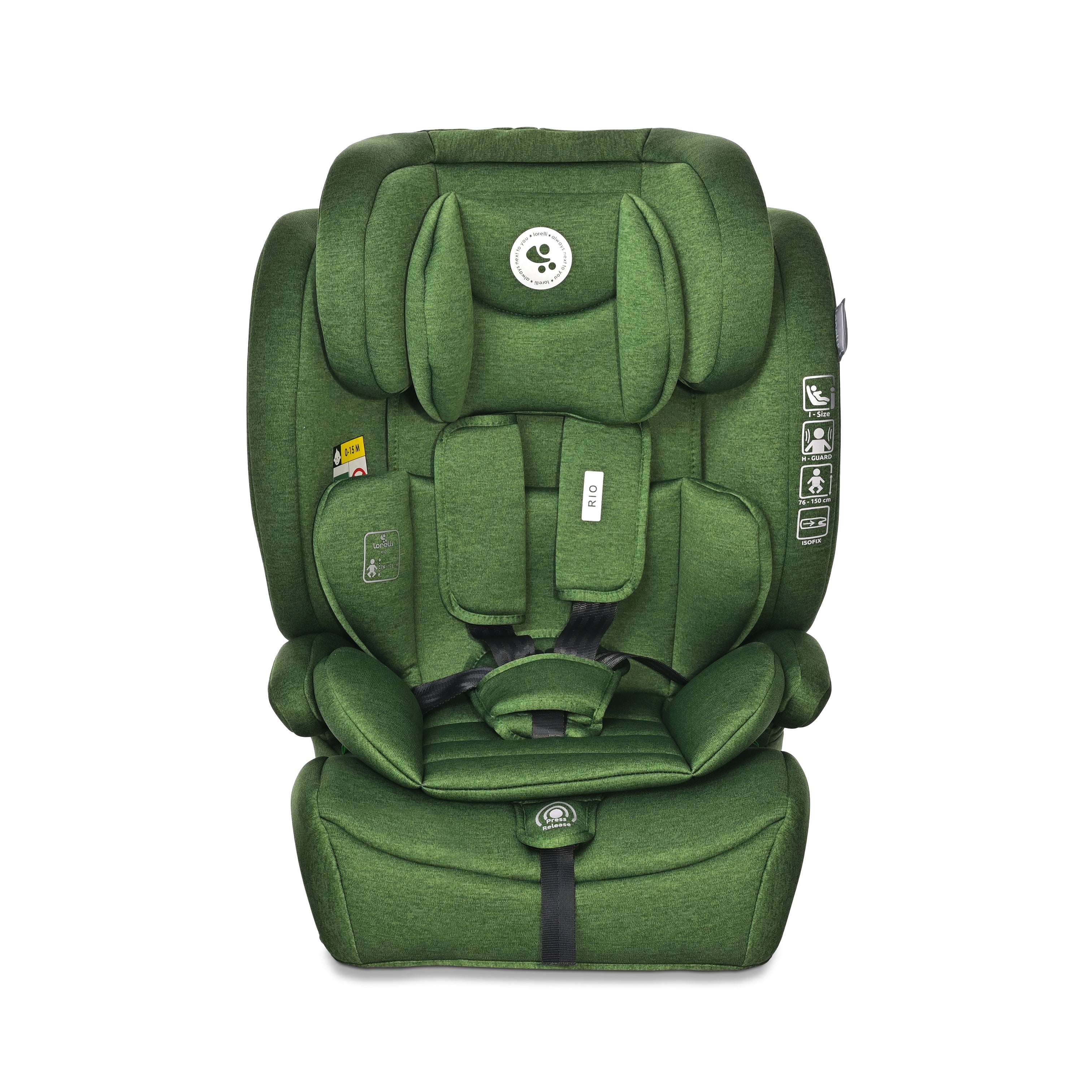 Lorelli Rio - fotelik i-Size 76-150 cm ISOFIX | Green