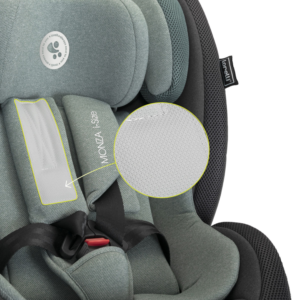 Lorelli Monza - fotelik samochodowy I-Size 40-150cm ISOFIX 360 | Green