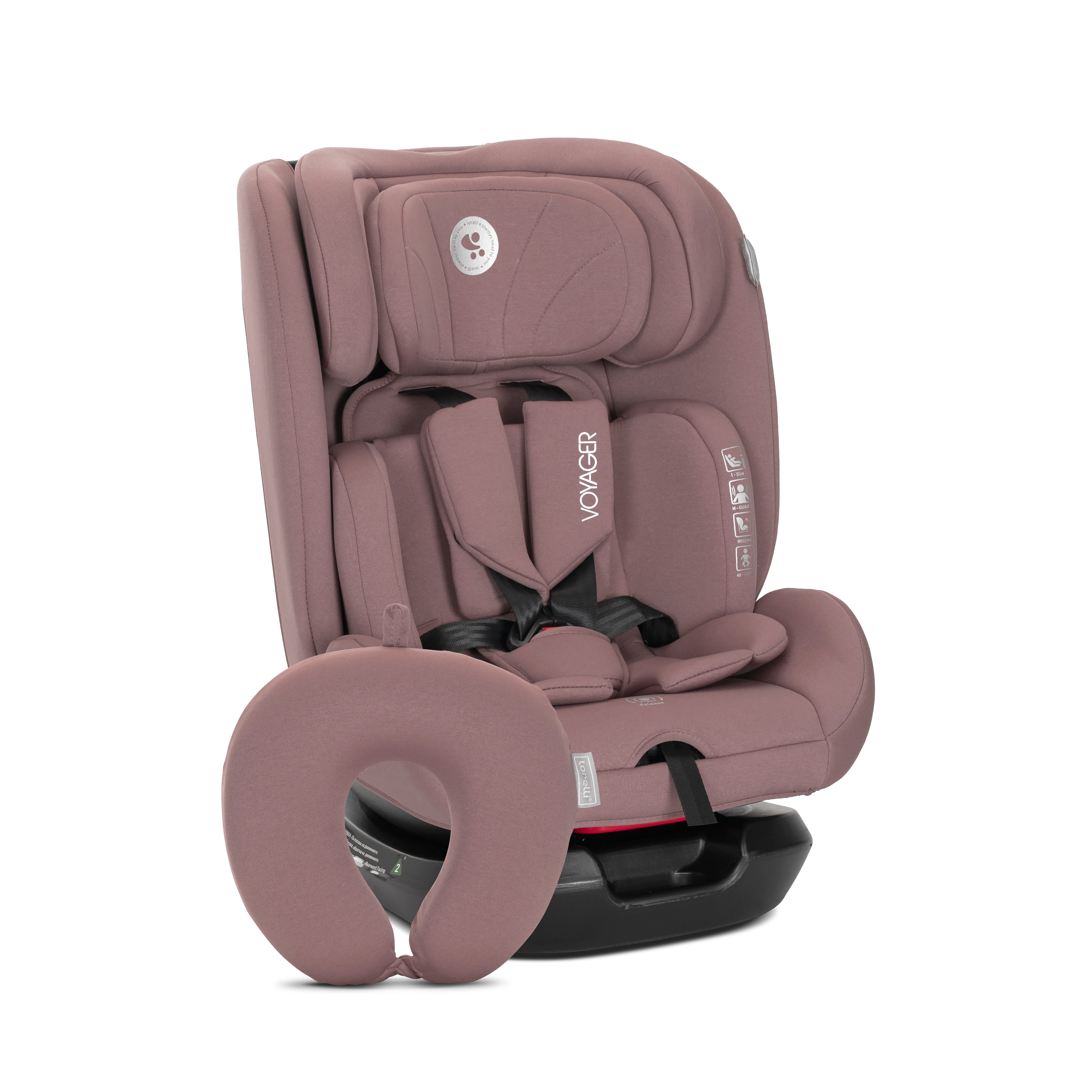 Lorelli Voyager - fotelik i-Size 40-150 cm + poduszka | Pink