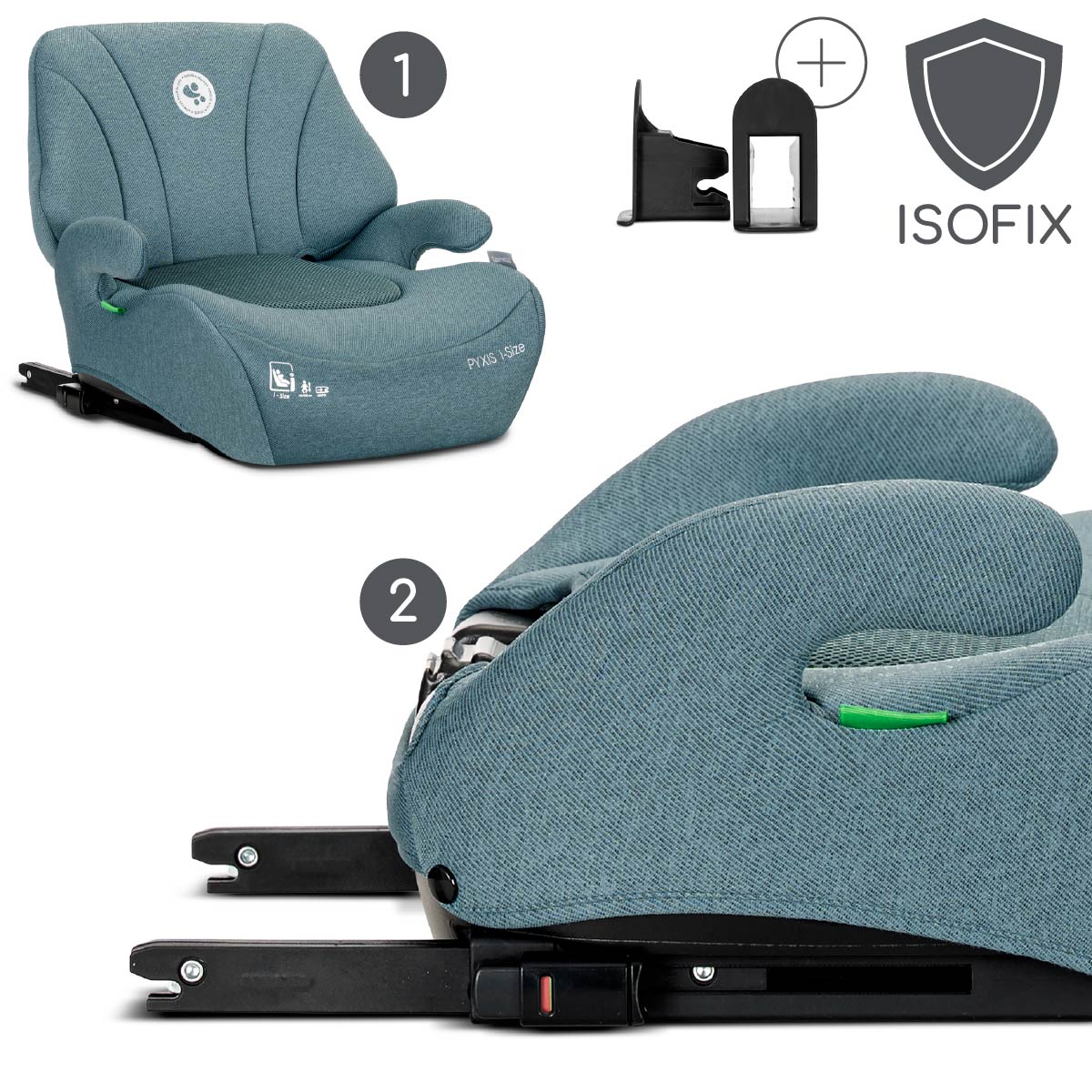 Lorelli Pyxis - podkładka podwyższenie z oparciem ISOFIX 125-150cm | Blue