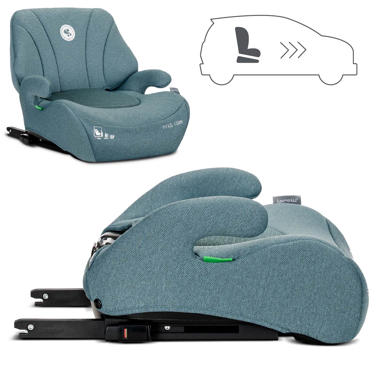 Lorelli Pyxis - podkładka podwyższenie z oparciem ISOFIX 125-150cm | Blue