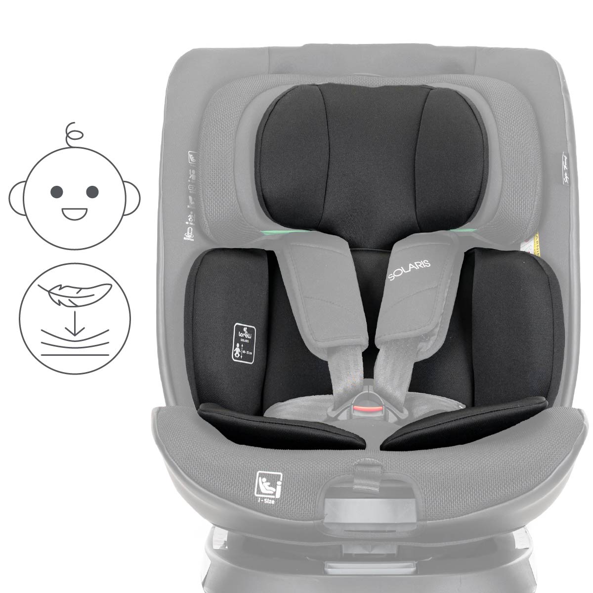 Lorelli Solaris - fotelik i-Size ISOFIX 40-150cm 360 SPS | Black