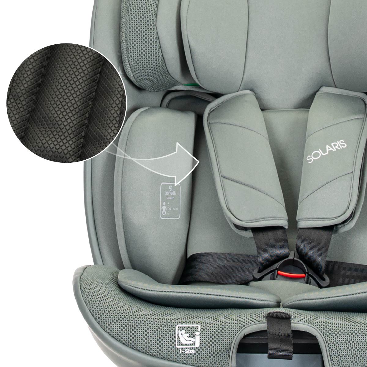 Lorelli Solaris - fotelik i-Size ISOFIX 40-150cm 360 SPS | Green