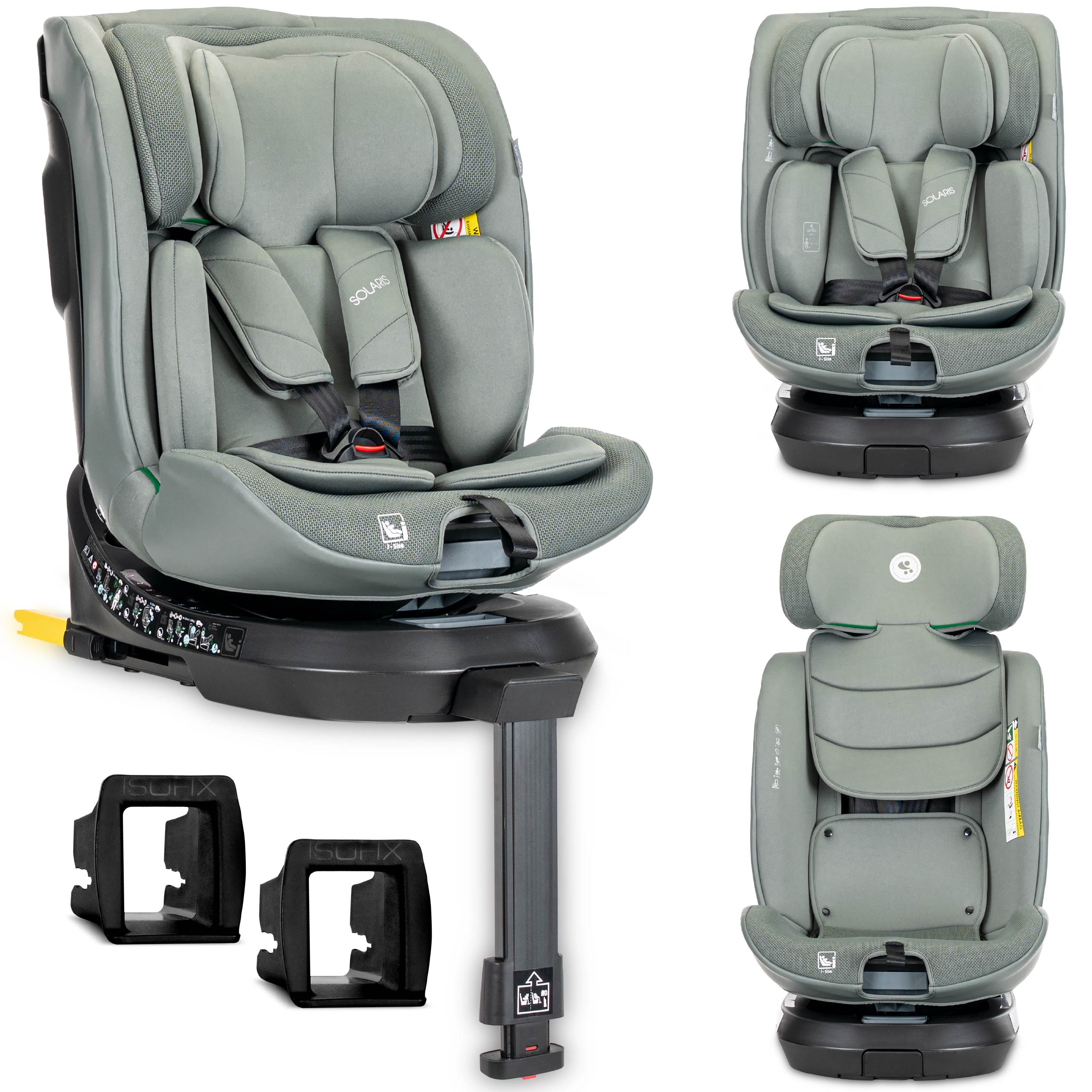 Lorelli Solaris - fotelik i-Size ISOFIX 40-150cm 360 SPS | Green