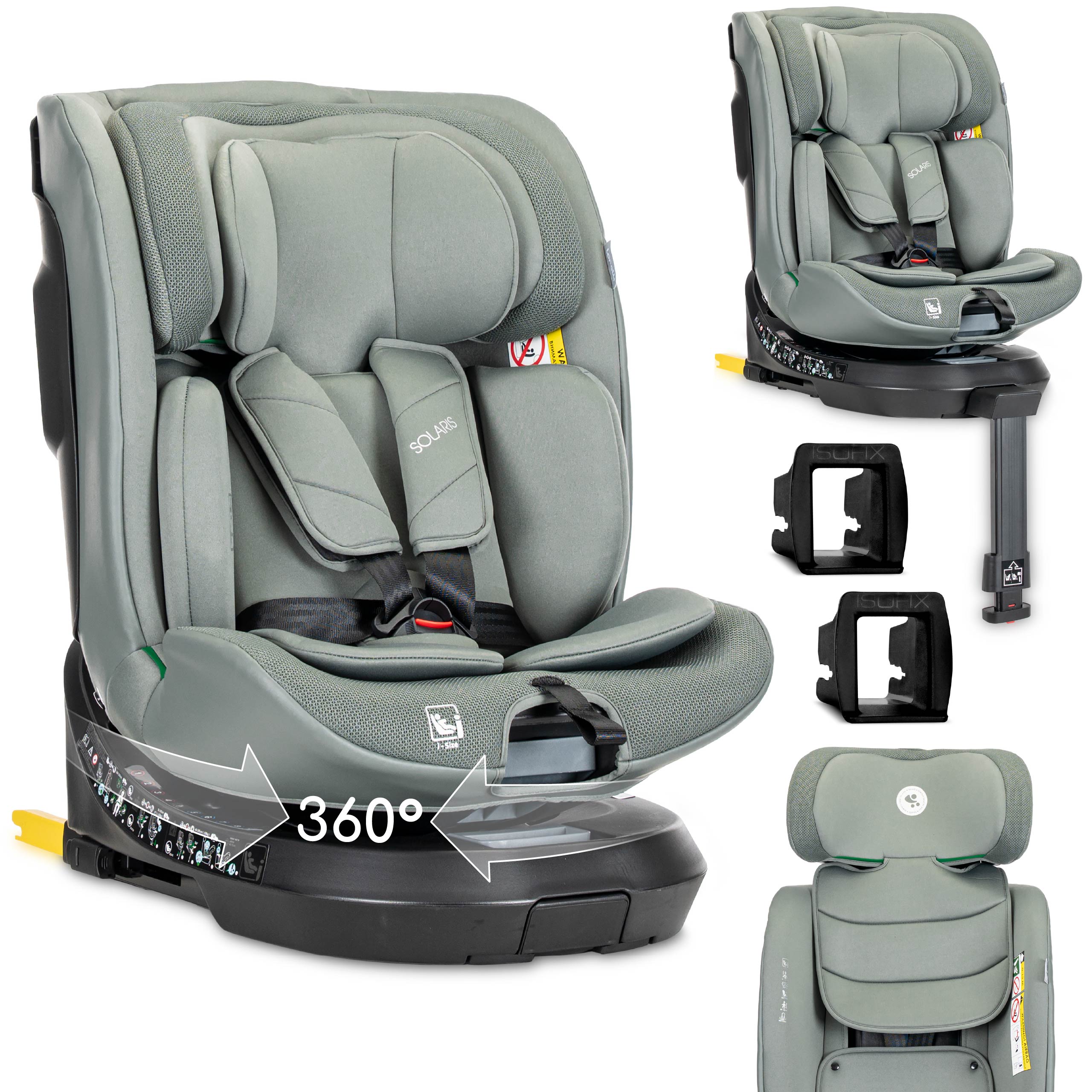 Lorelli Solaris - fotelik i-Size ISOFIX 40-150cm 360 SPS | Green