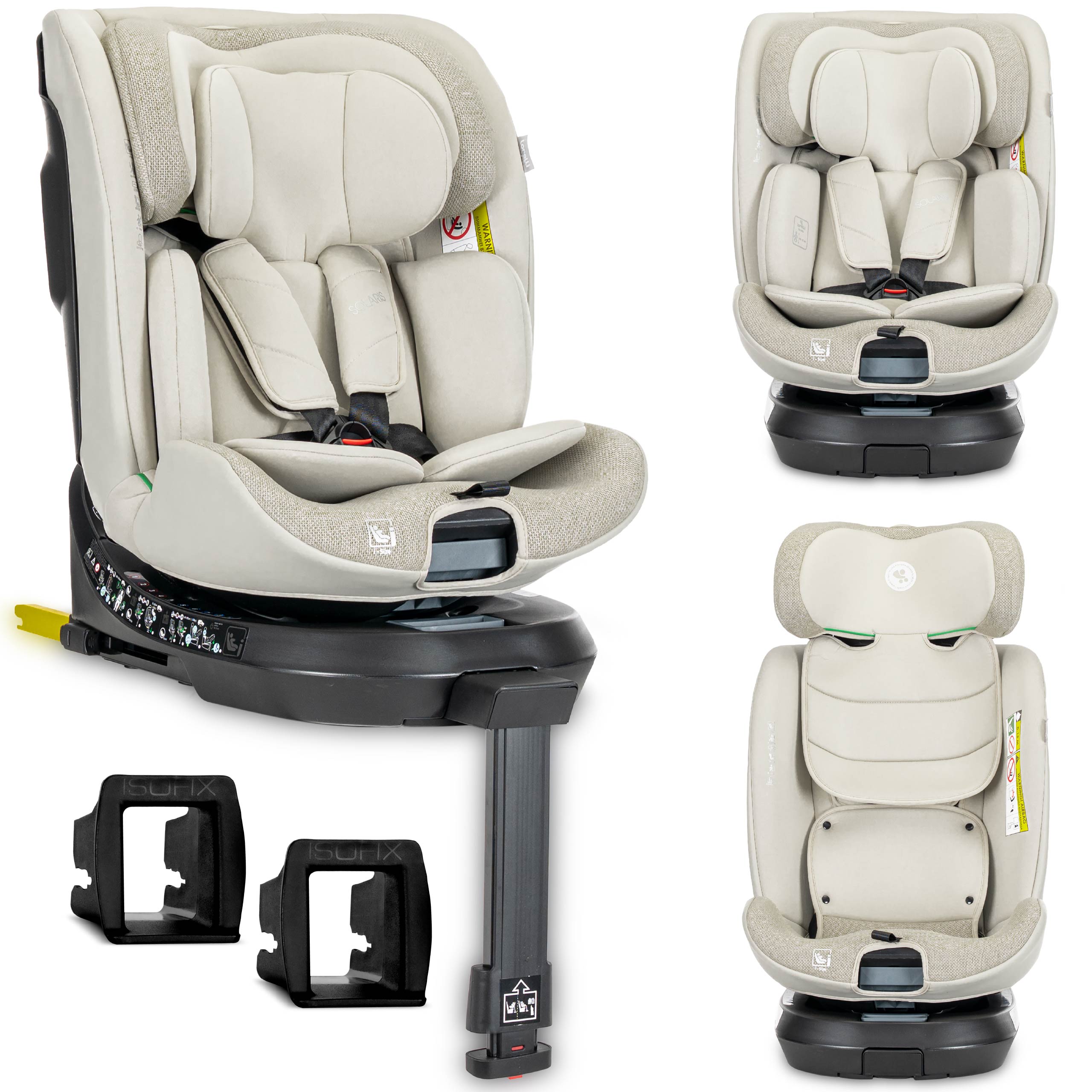 Lorelli Solaris - fotelik i-Size ISOFIX 40-150cm 360 SPS | Beige