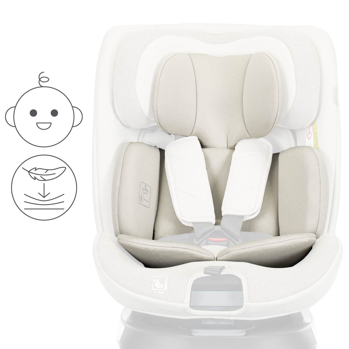 Lorelli Solaris - fotelik i-Size ISOFIX 40-150cm 360 SPS | Beige