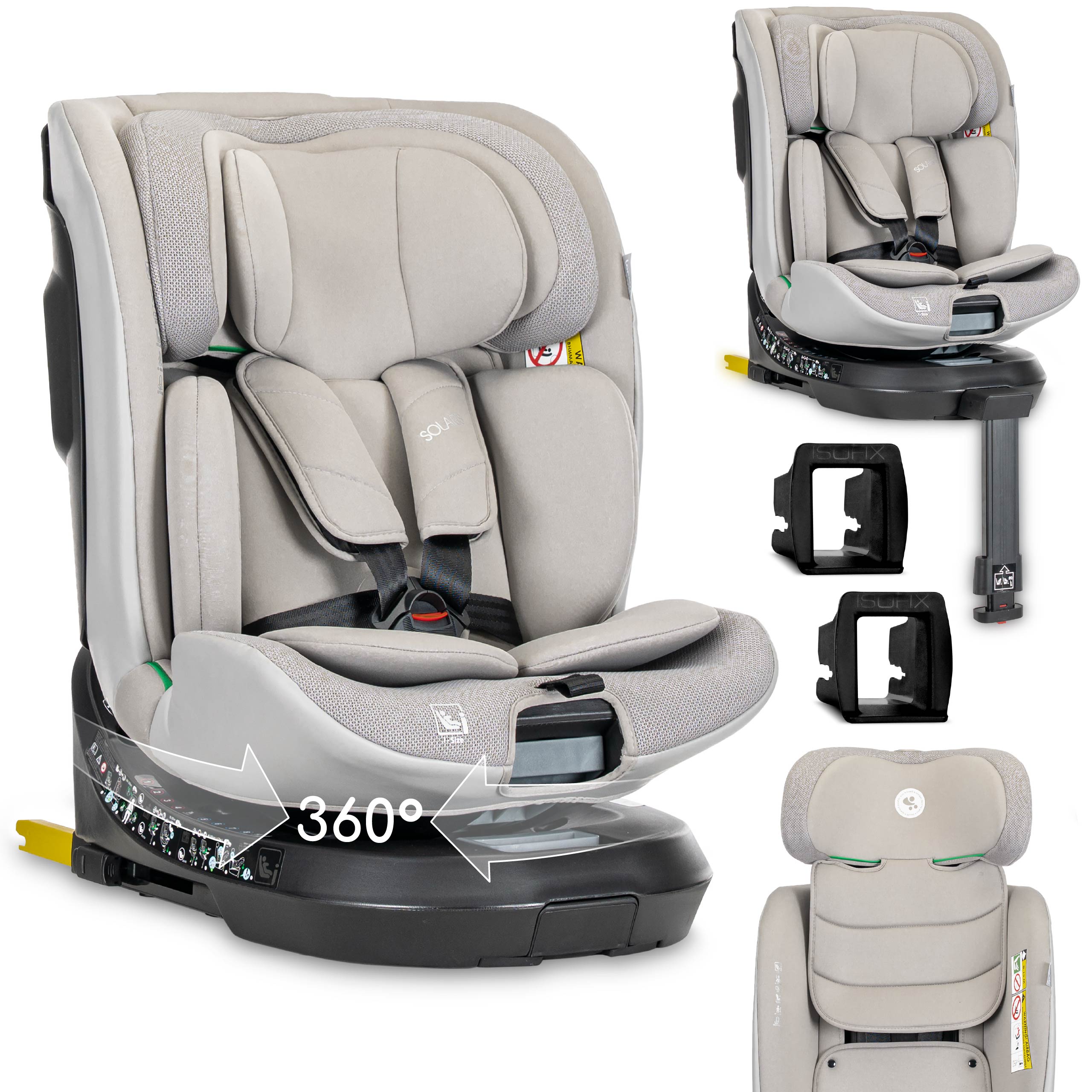 Lorelli Solaris - fotelik i-Size ISOFIX 40-150cm 360 SPS | Grey