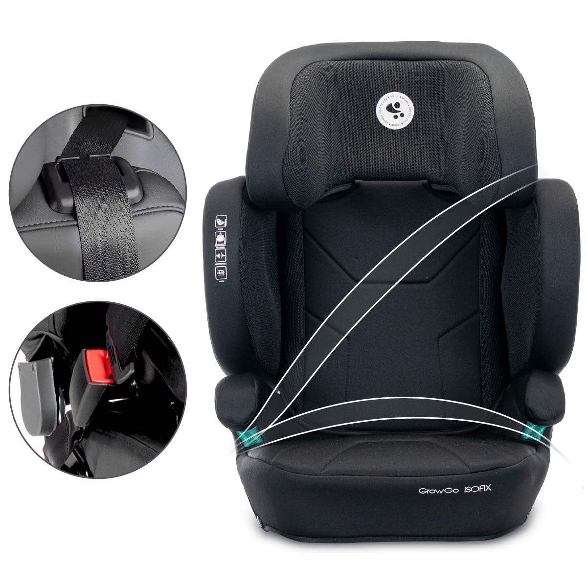 Lorelli Growgo - fotelik składany Isofix 100-150 I-Size | Black