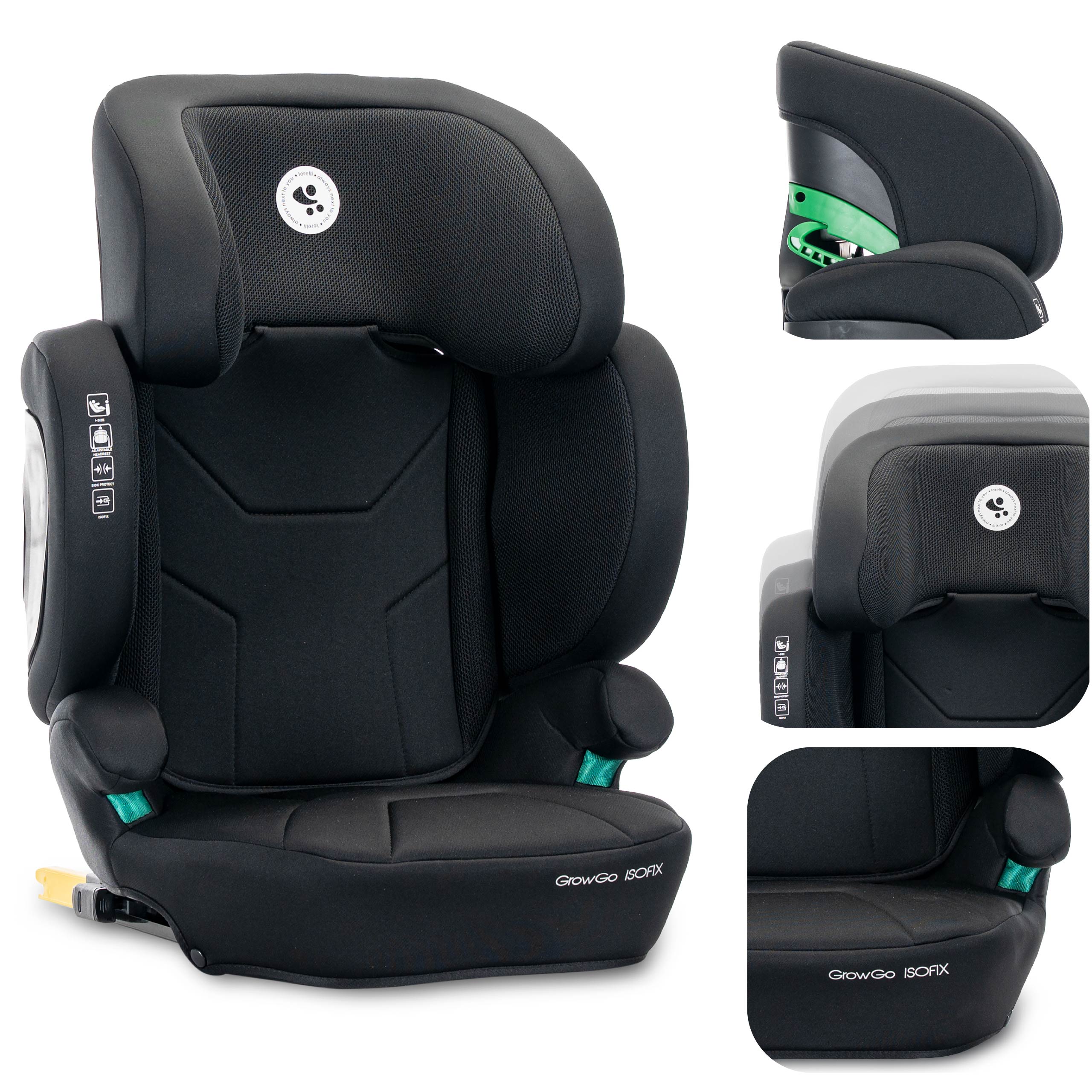 Lorelli Growgo - fotelik składany Isofix 100-150 I-Size | Black