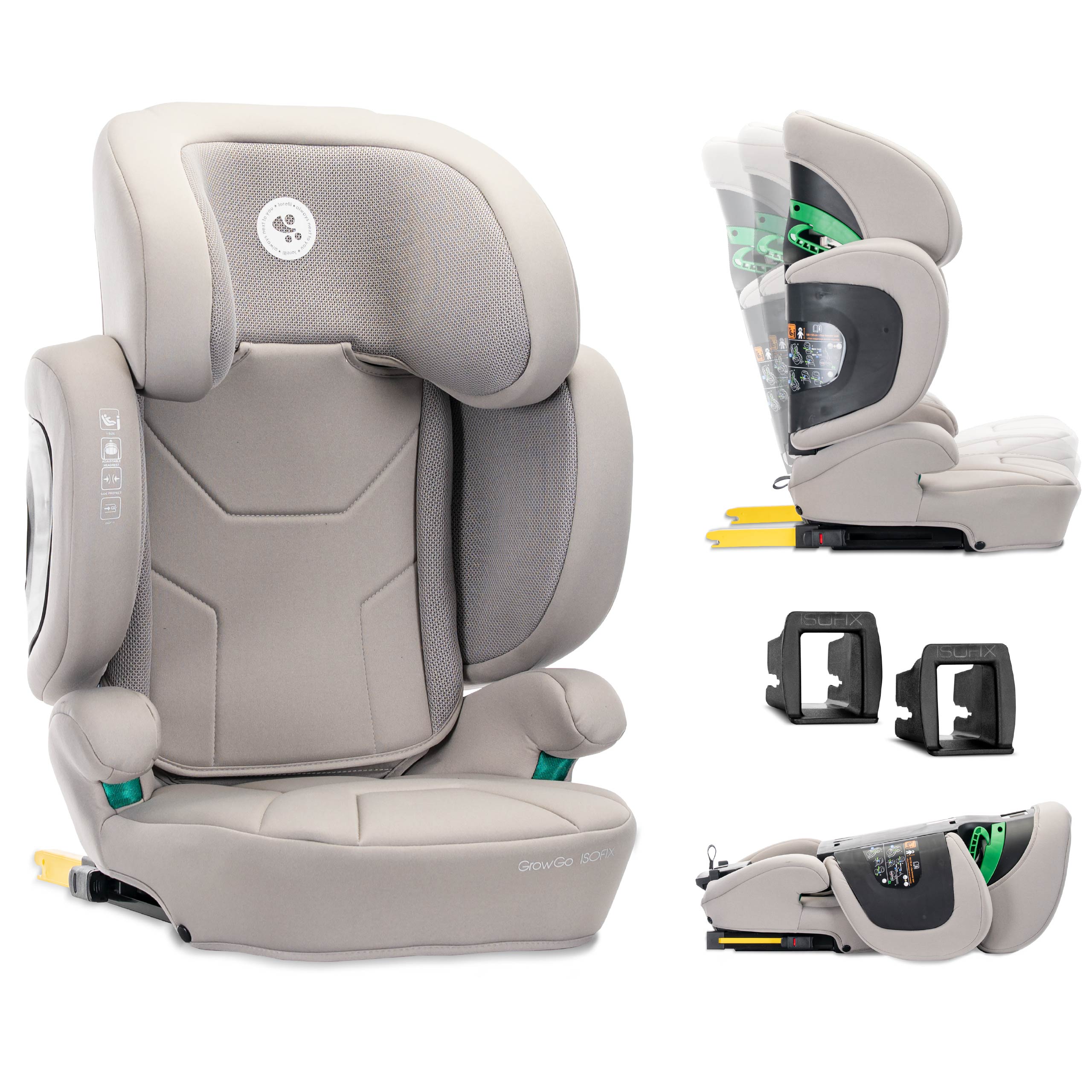 Lorelli Growgo - fotelik składany Isofix 100-150 I-Size | Grey