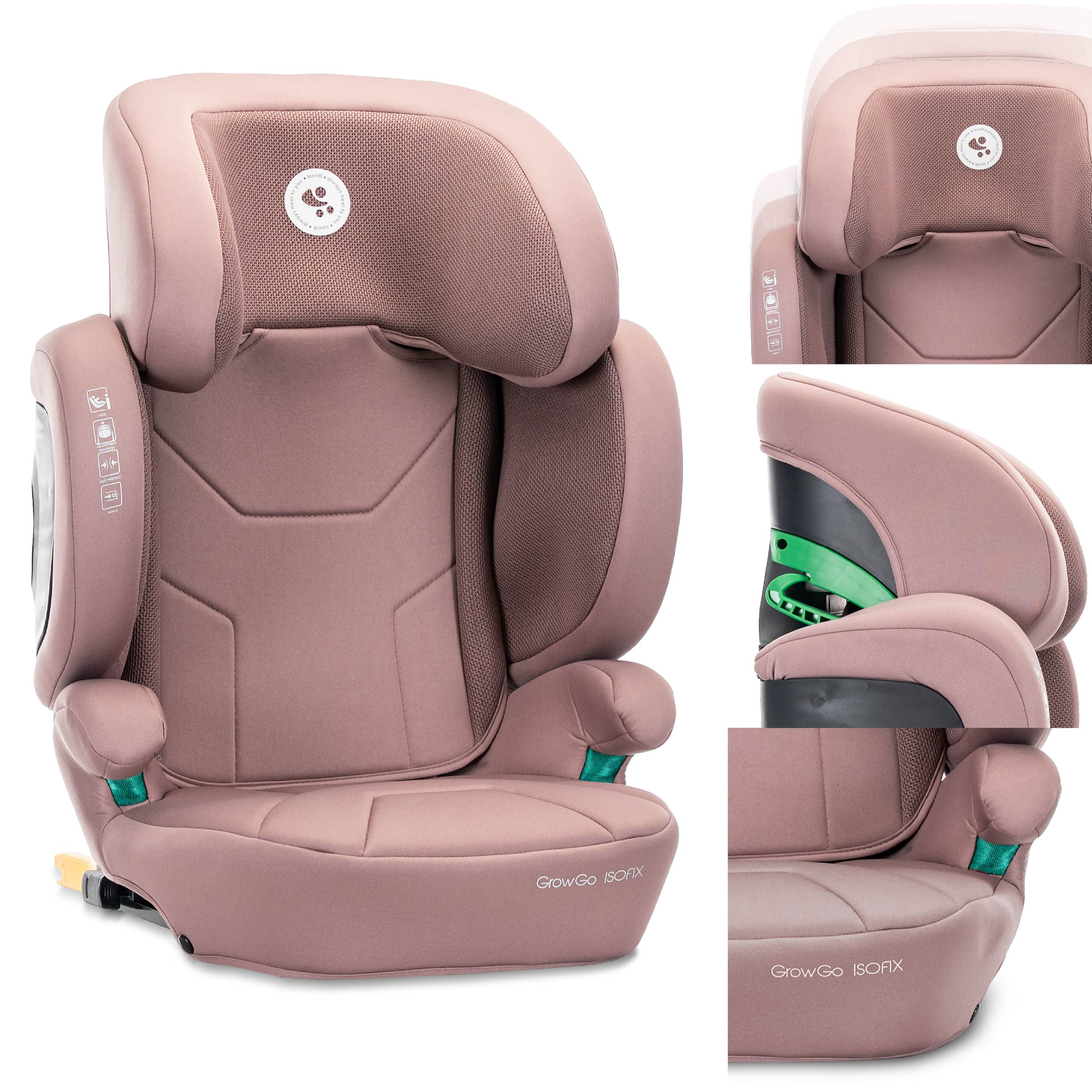 Lorelli Growgo - fotelik składany Isofix 100-150 I-Size | Pink