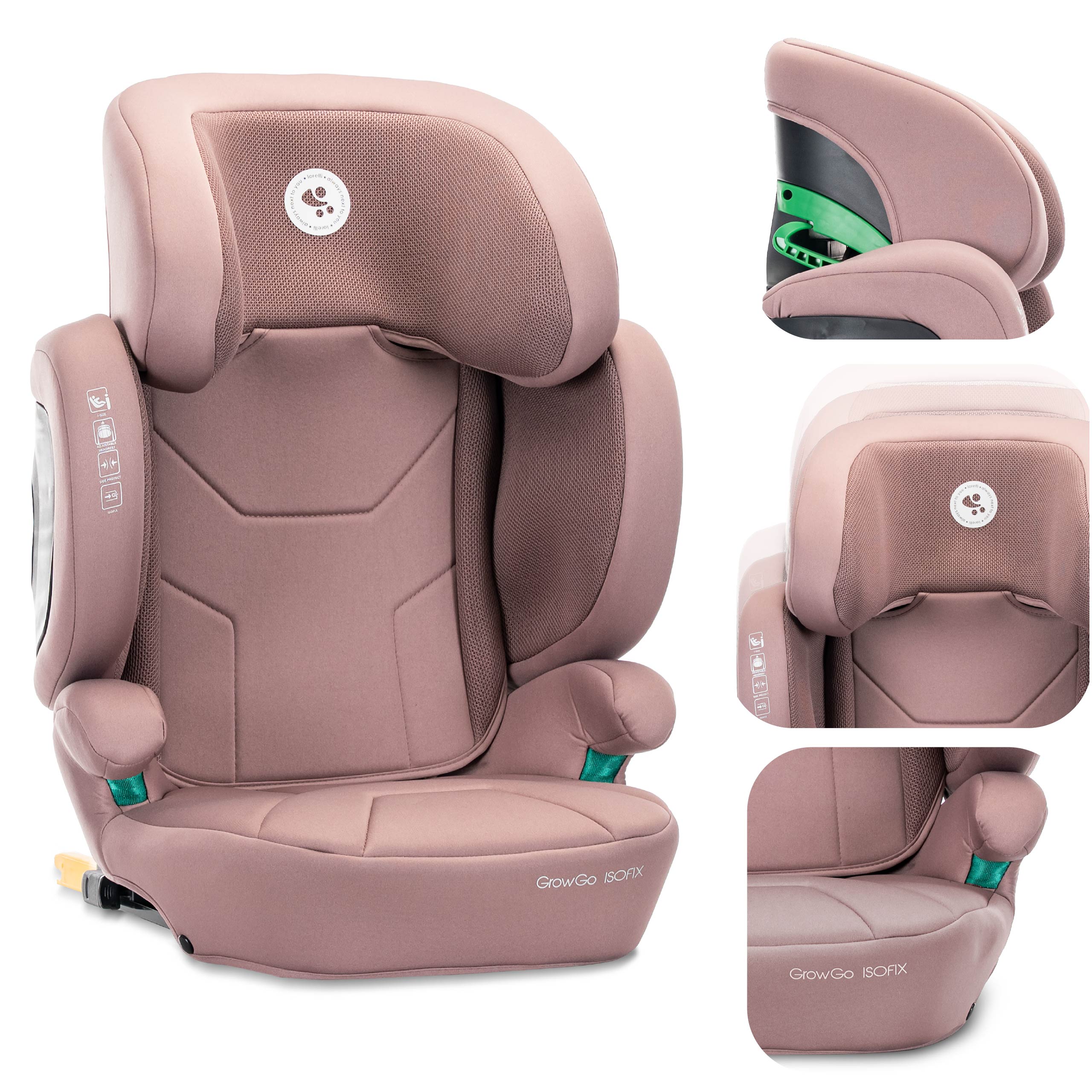 Lorelli Growgo - fotelik składany Isofix 100-150 I-Size | Pink