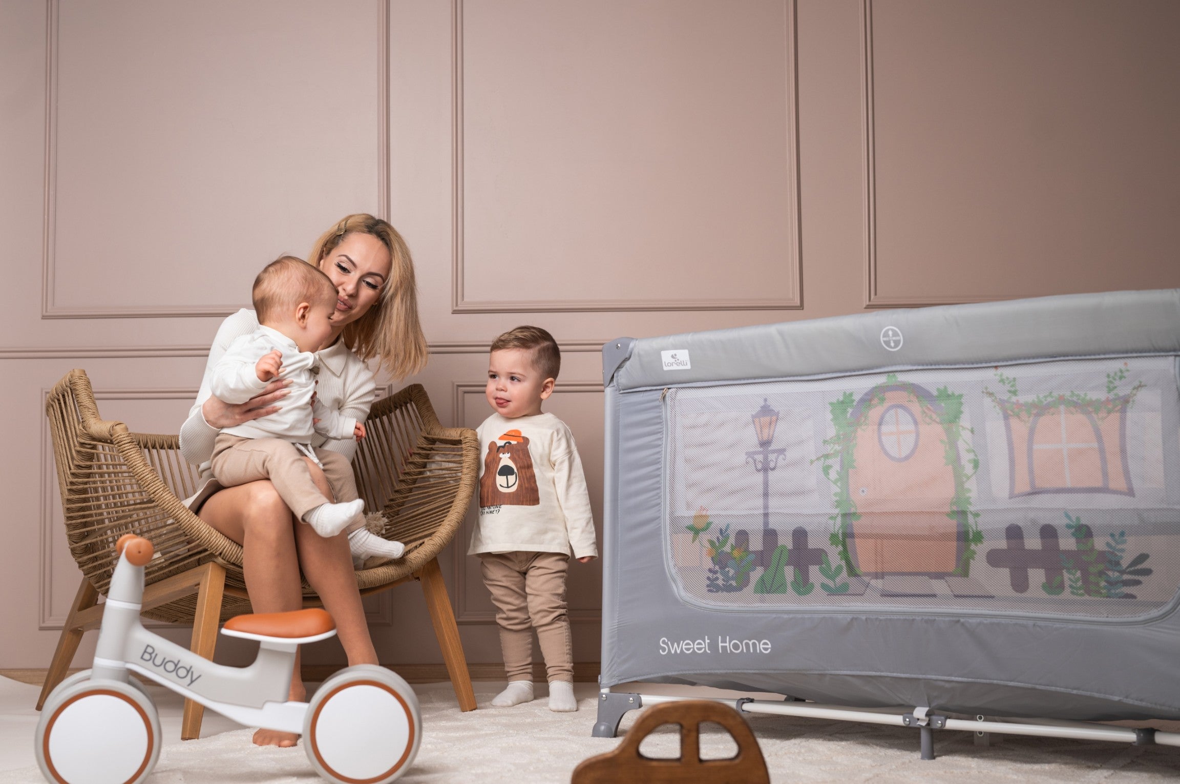 Lorelli Buddy - jeździk, rowerek biegowy | Beige.