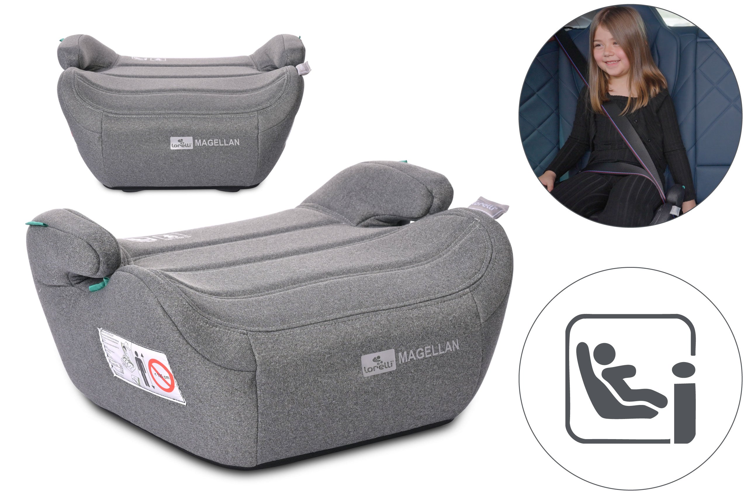 Lorelli Magellan - podstawka samochodowa 125-150cm | Grey.