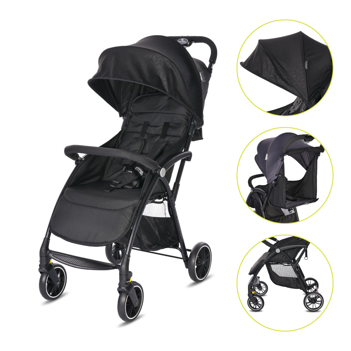 Lorelli Fresh - wózek spacerowy do 22kg | Black Jasper