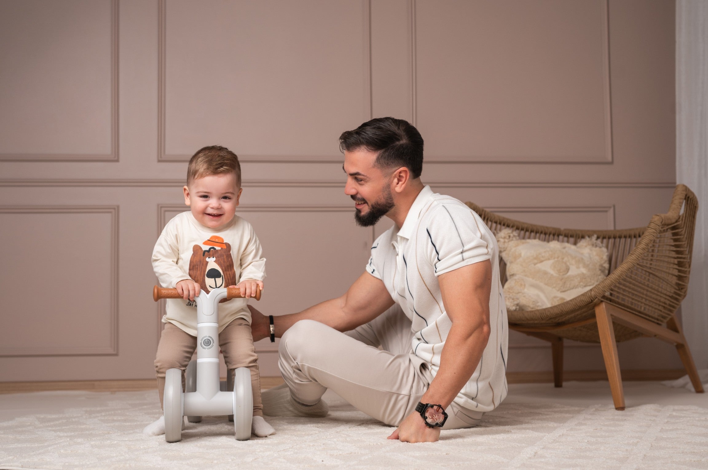 Lorelli Buddy - jeździk, rowerek biegowy | Beige.