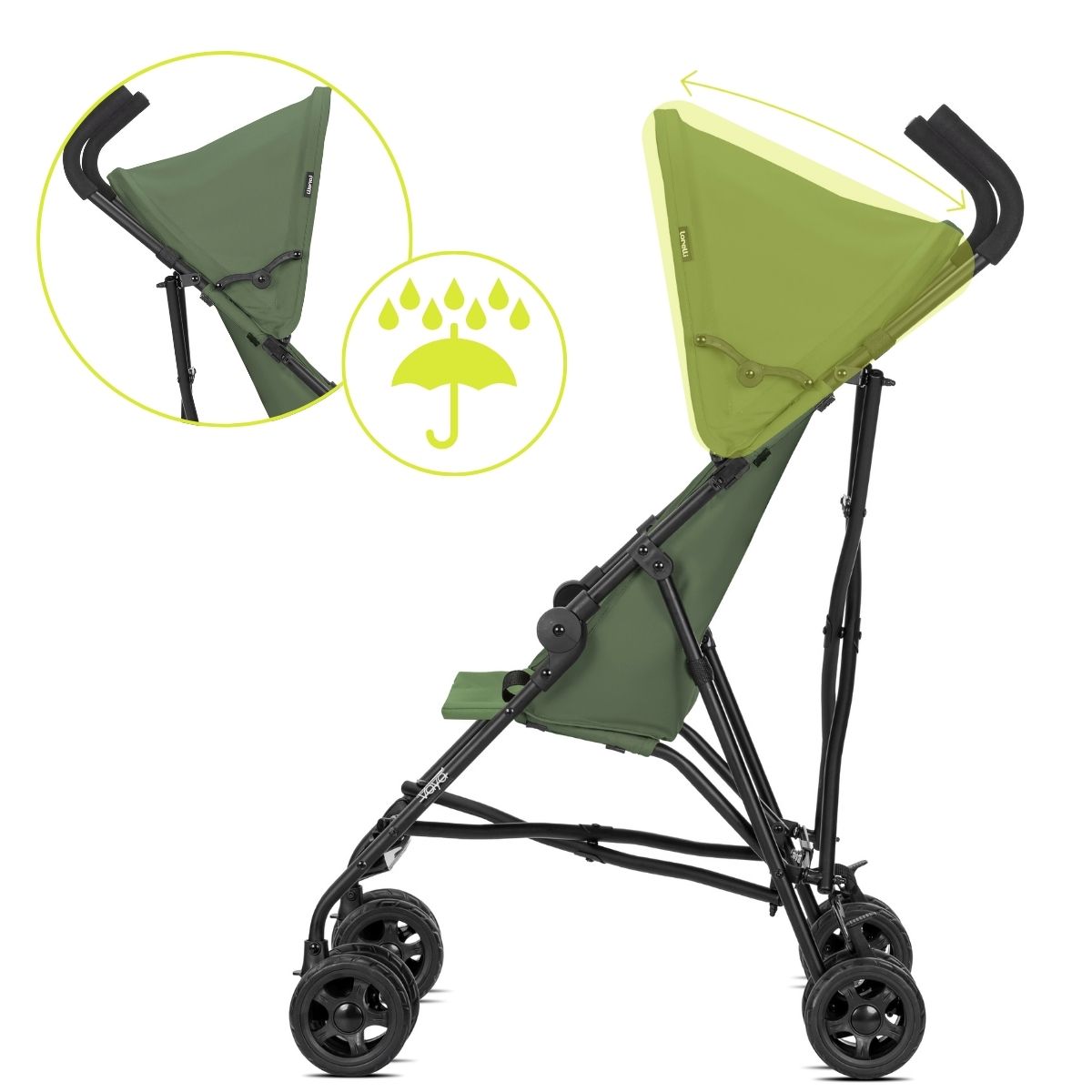 Lorelli Vaya - wózek spacerówka parasolka do 22kg | Green.