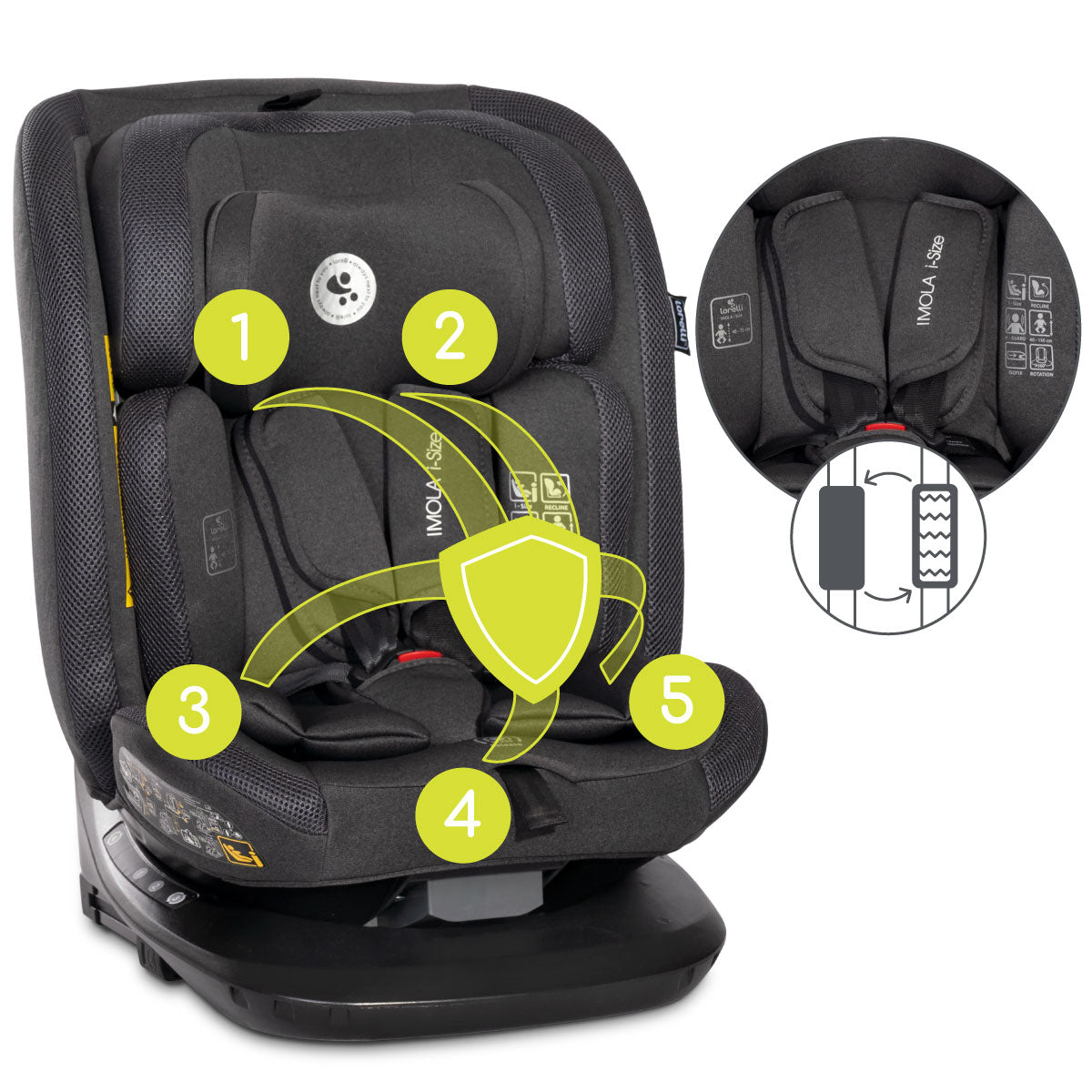 Lorelli Imola - fotelik i-Size 40-150 cm ISOFIX 360 | Black.