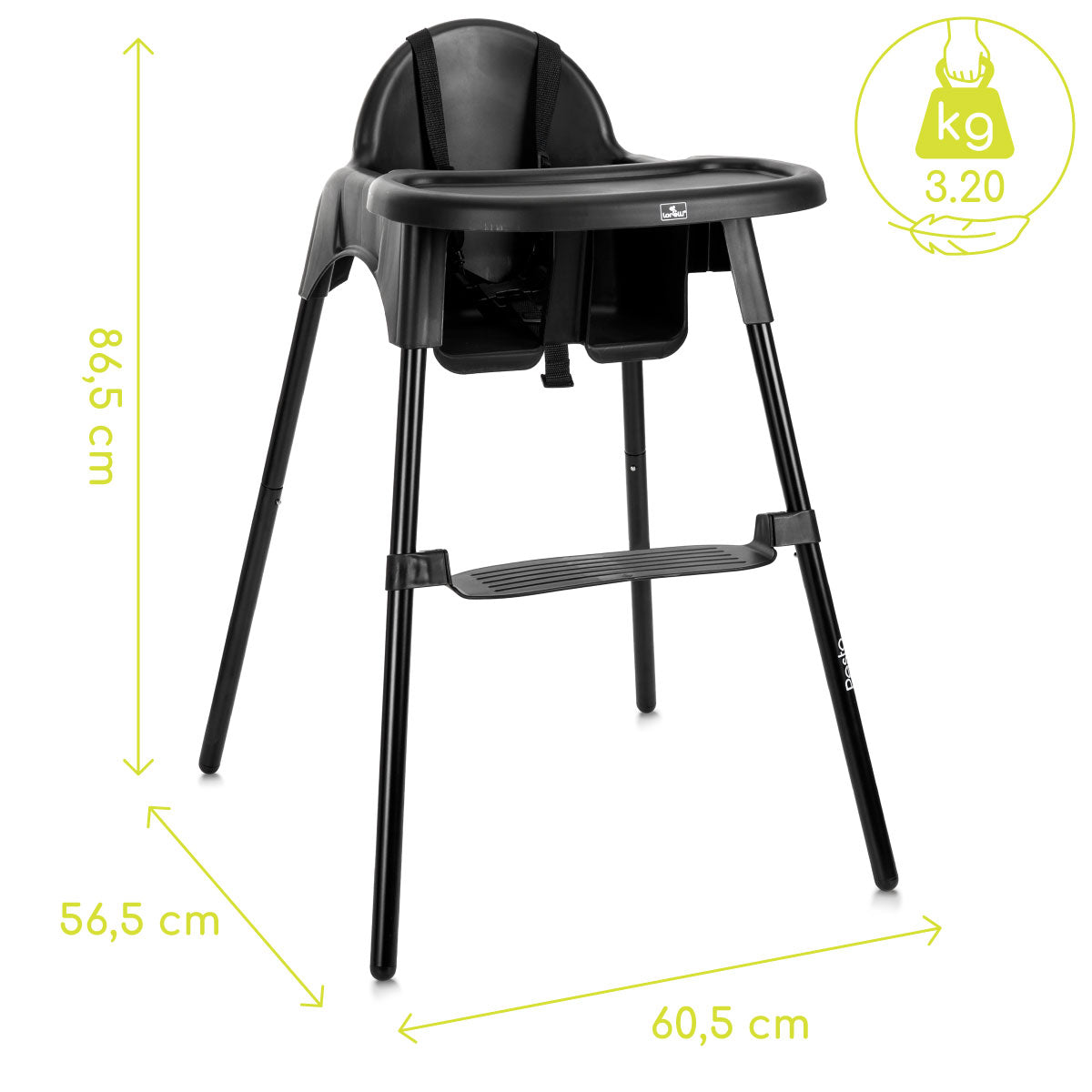 Lorelli Pesto - krzesełko do karmienia | Black.