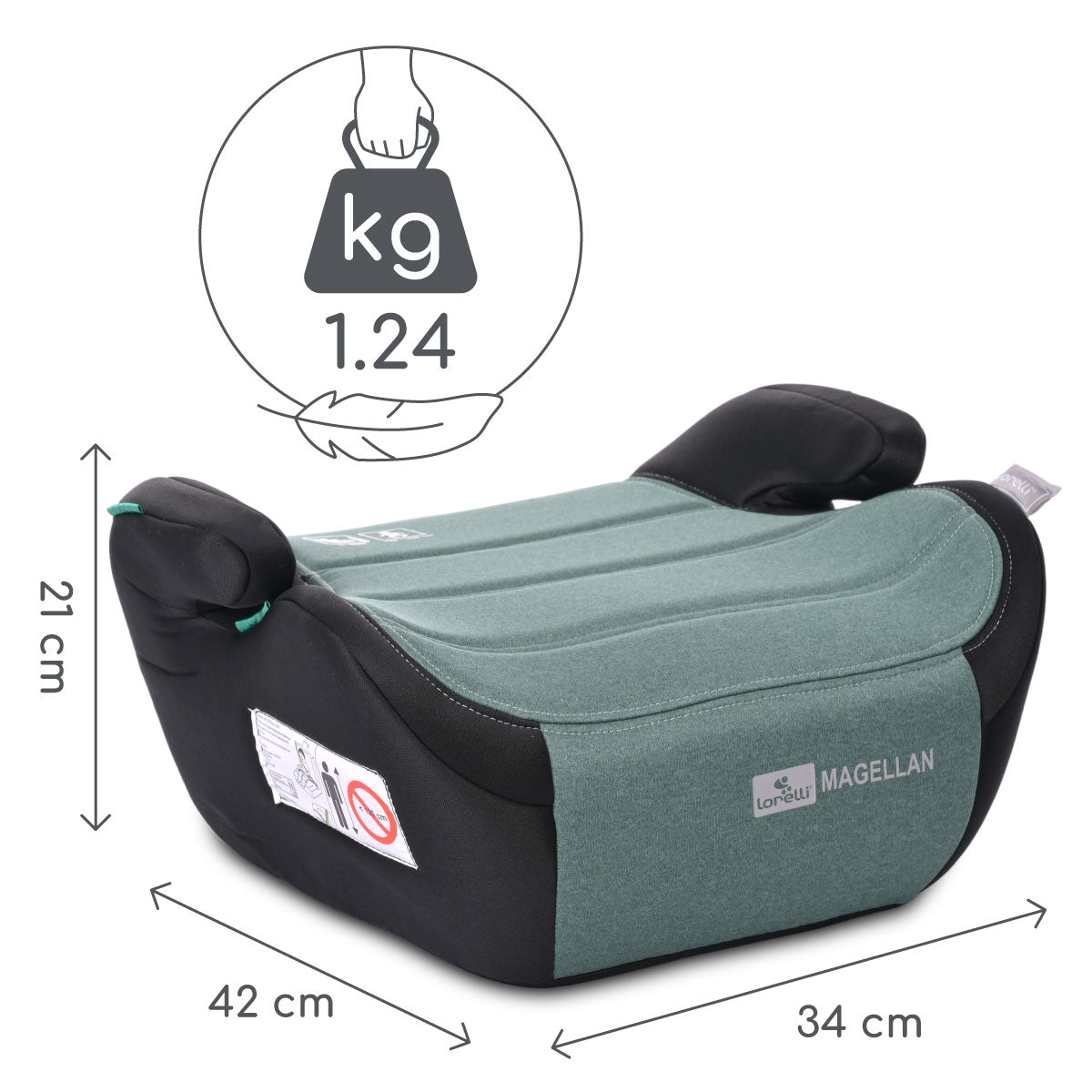 Lorelli Magellan - podstawka samochodowa 125-150cm | Black Green Pine.