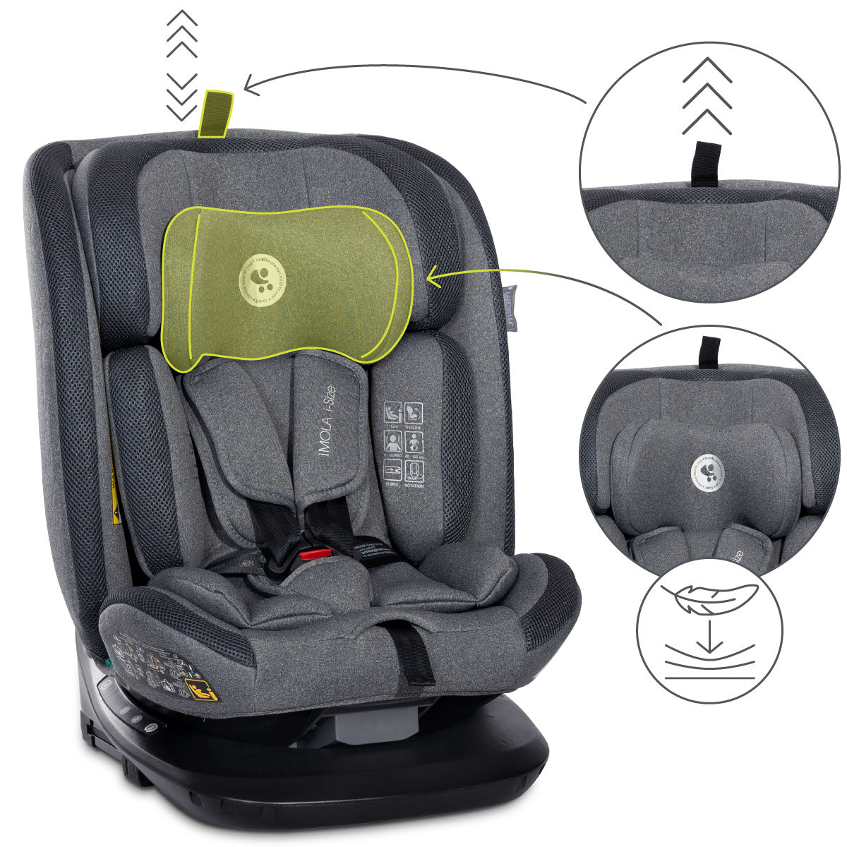 Lorelli Imola - fotelik i-Size 40-150 cm ISOFIX 360 | Grey.