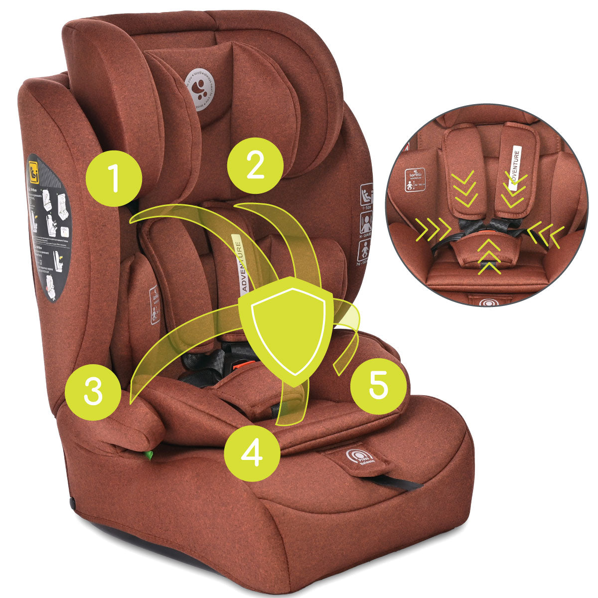 Lorelli Adventure - fotelik i-Size 76-150cm | Ginger.