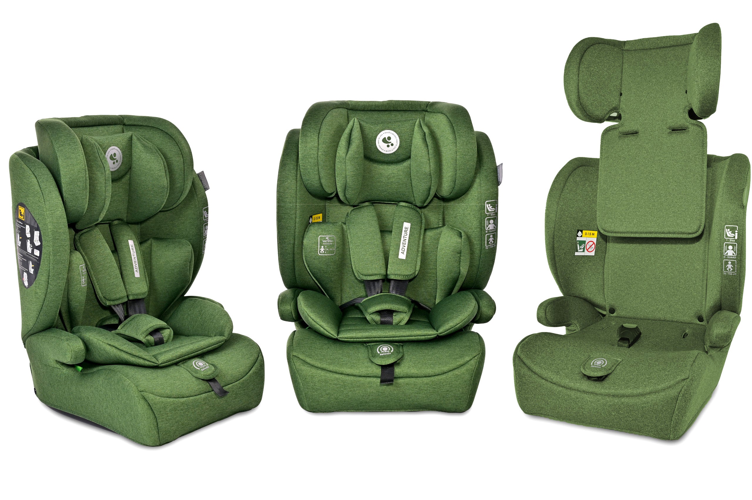 Lorelli Adventure - fotelik i-Size 76-150cm | Green.