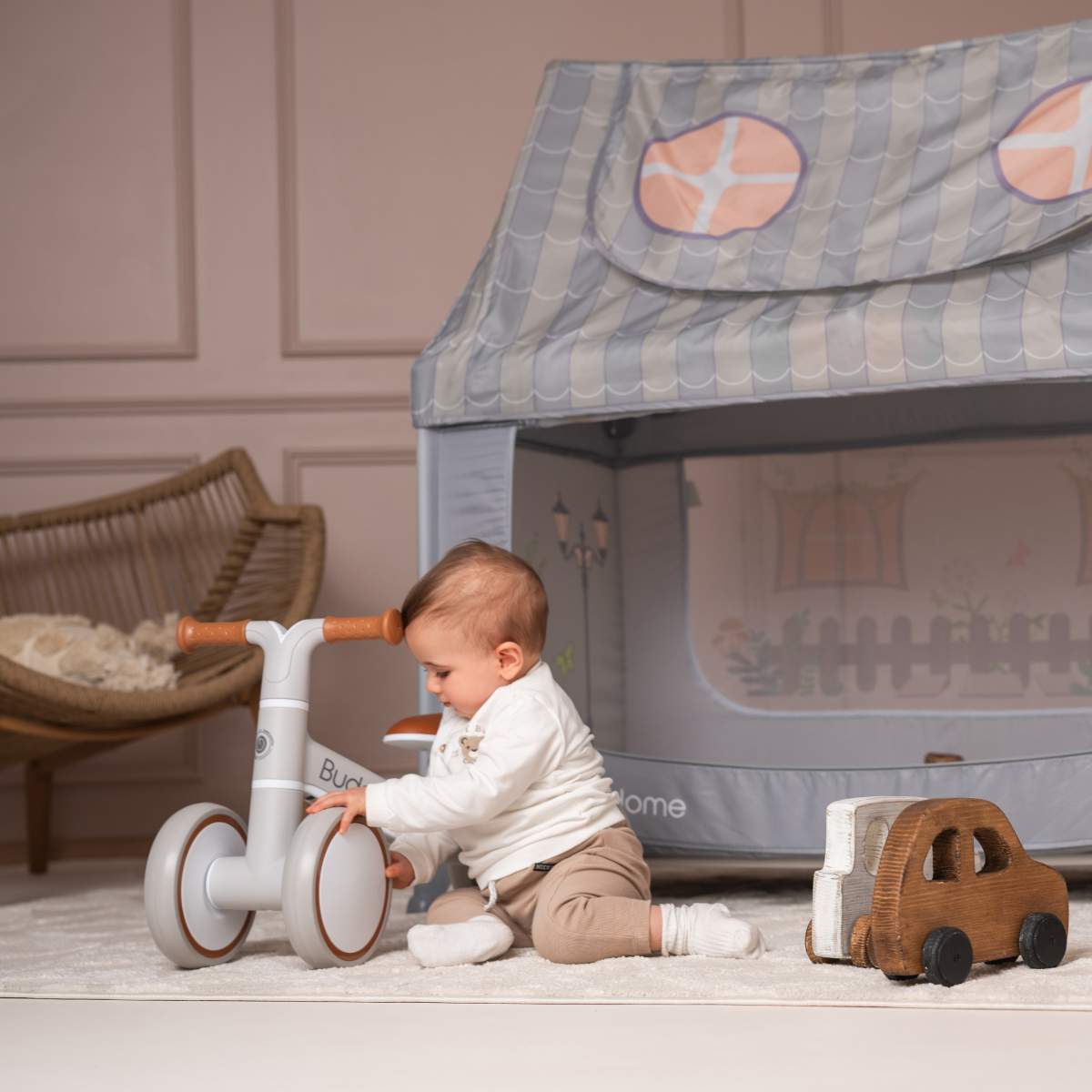 Lorelli Buddy - jeździk, rowerek biegowy | Beige.