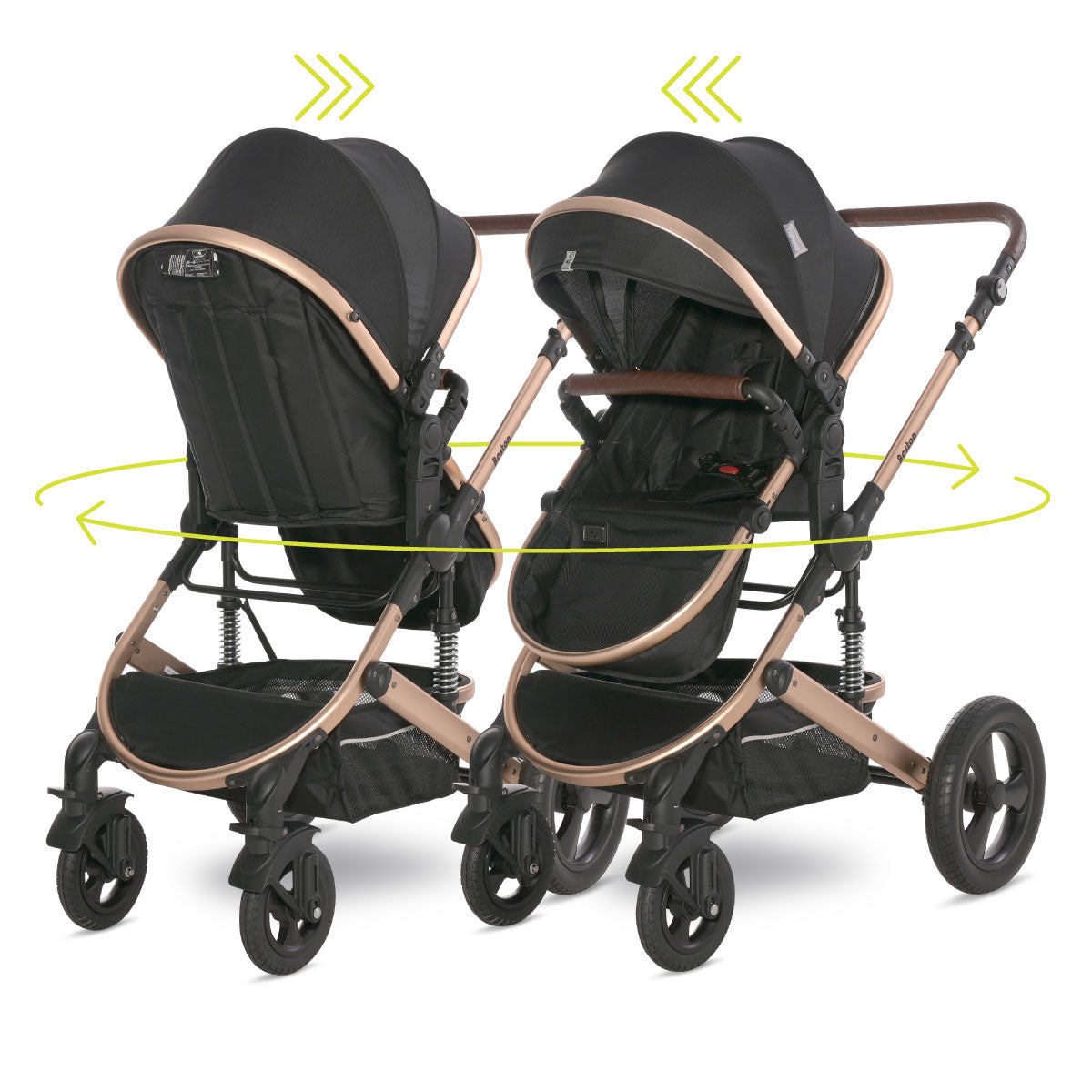 Lorelli Boston - wózek wielofunkcyjny 2w1 | Black + adaptery