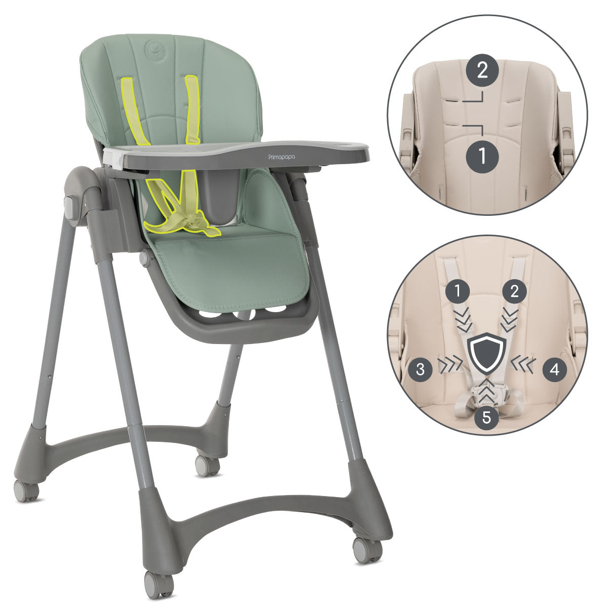 Lorelli Primapapa - krzesełko do karmienia | Green.