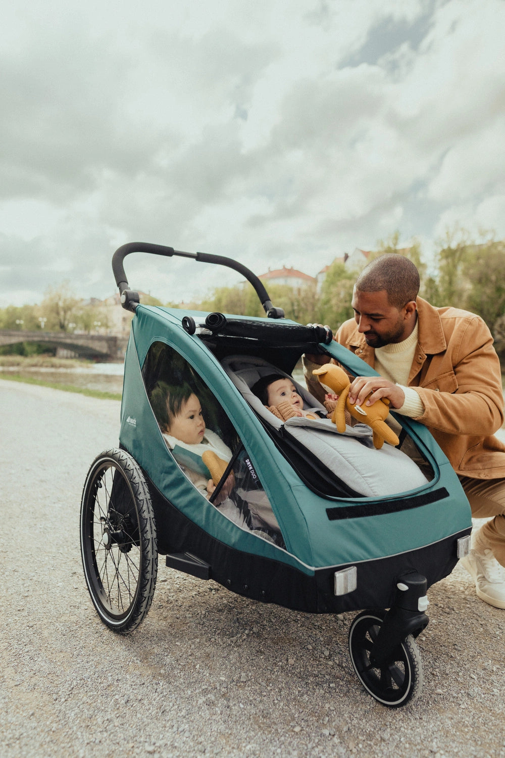 Hauck Dryk Duo - przyczepka rowerowa dwuosobowa | Grey