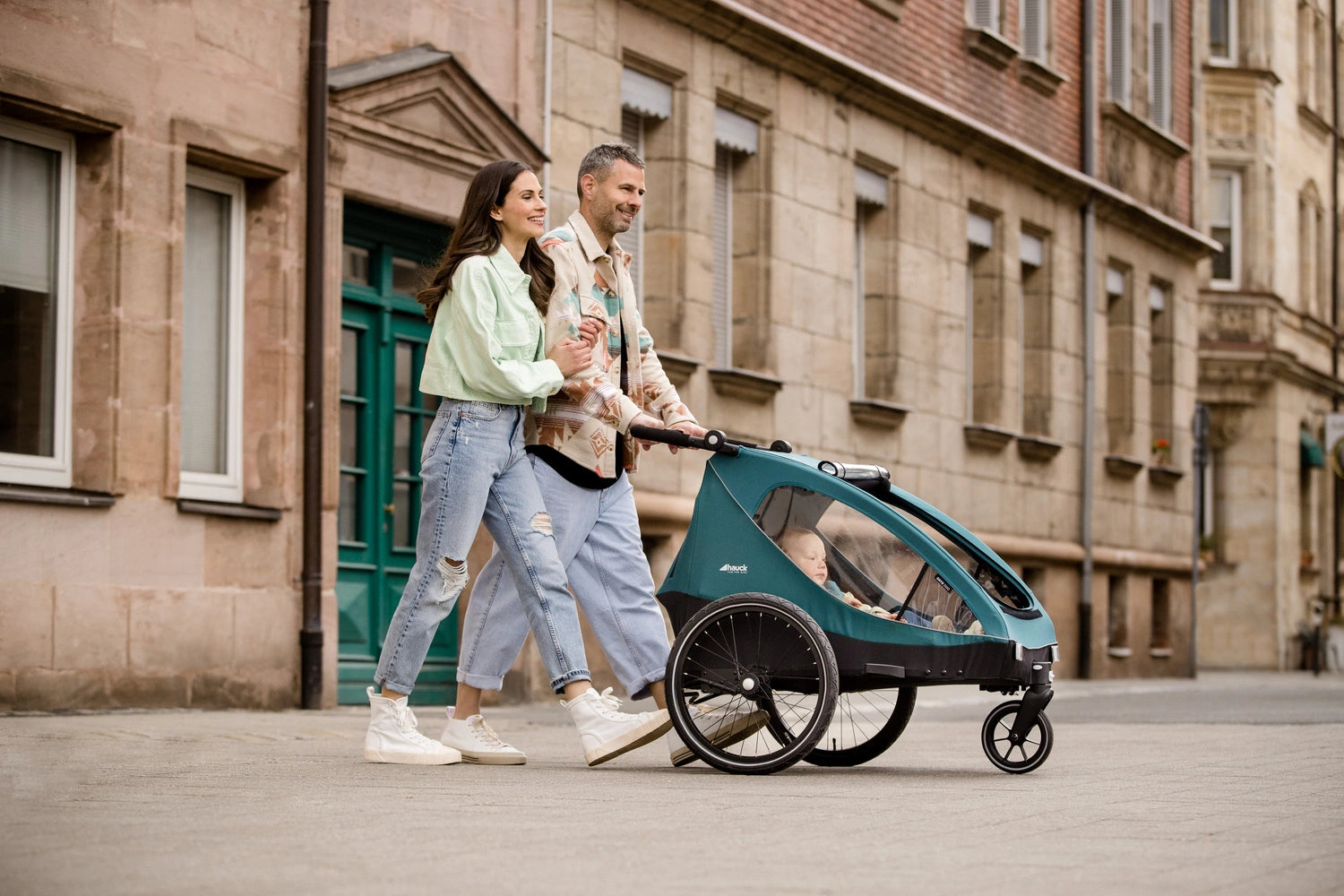 Hauck Dryk Duo - przyczepka rowerowa dwuosobowa | Grey.