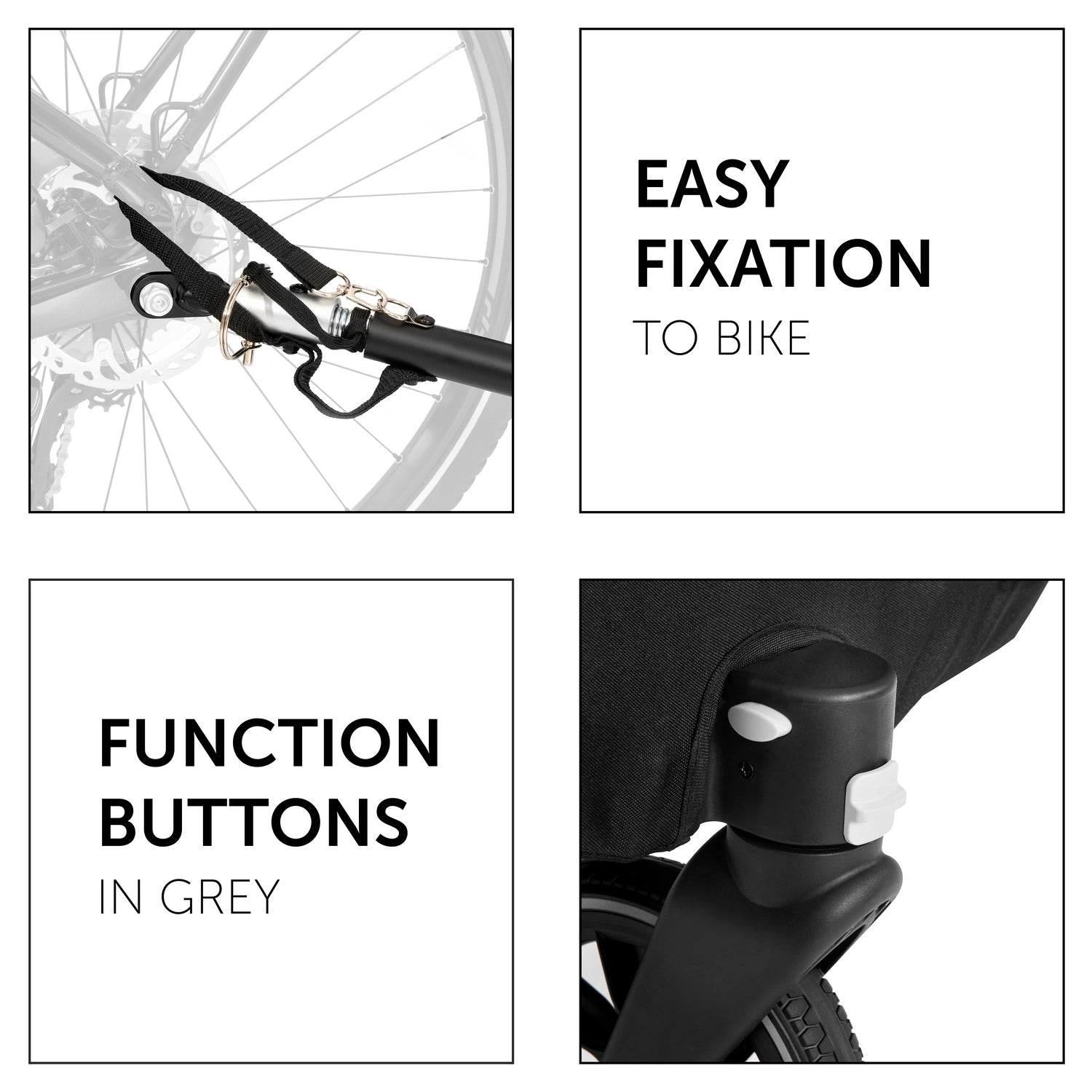 Hauck Dryk Duo - przyczepka rowerowa dwuosobowa | Grey