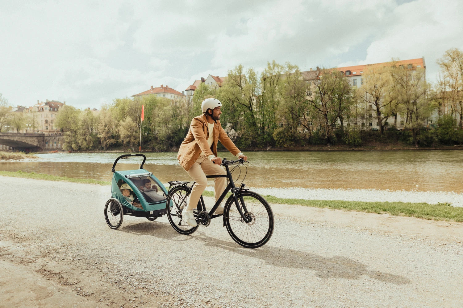 Hauck Dryk Duo - przyczepka rowerowa dwuosobowa | Grey.